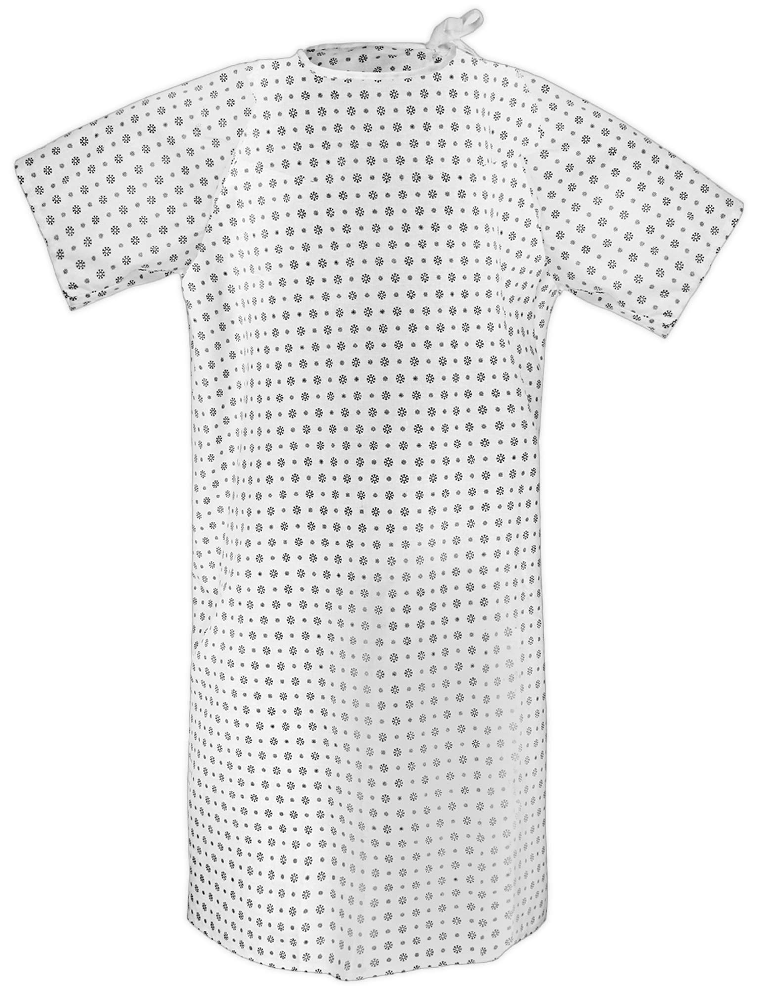 Unisex Cotton Blend Hospital Gown for Women & Men - Soft, Comfortable Patient Gown with Back Tie Closure - Fits Sizes up to 2XL (1 Pack) - Perfect for Medical Procedures, Surgery Recovery & Home Care
