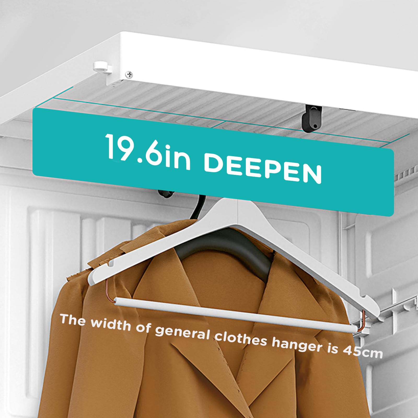 Portable Wardrobe Closet Organizer with Transparent Door Panels & Magnetic Closure - Easy Assembly Plastic Clothes Storage for Bedroom, Living Room, Dorm | Perfect for Seasonal Clothes Storage, Guest Room Organization & Small Space Solution (3 Hanging Rods)