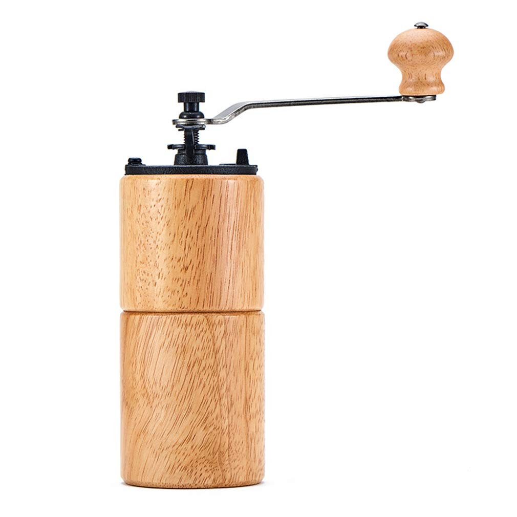 Premium Manual Coffee Grinder - Adjustable Ceramic Burr Mill with Wooden Handle for Espresso, French Press & Pour Over - Perfect for Home, Office & Travel - Includes Cleaning Brush & Spice Grinding Function - Vintage Style Coffee Maker for Coffee Enthusiasts & Baristas