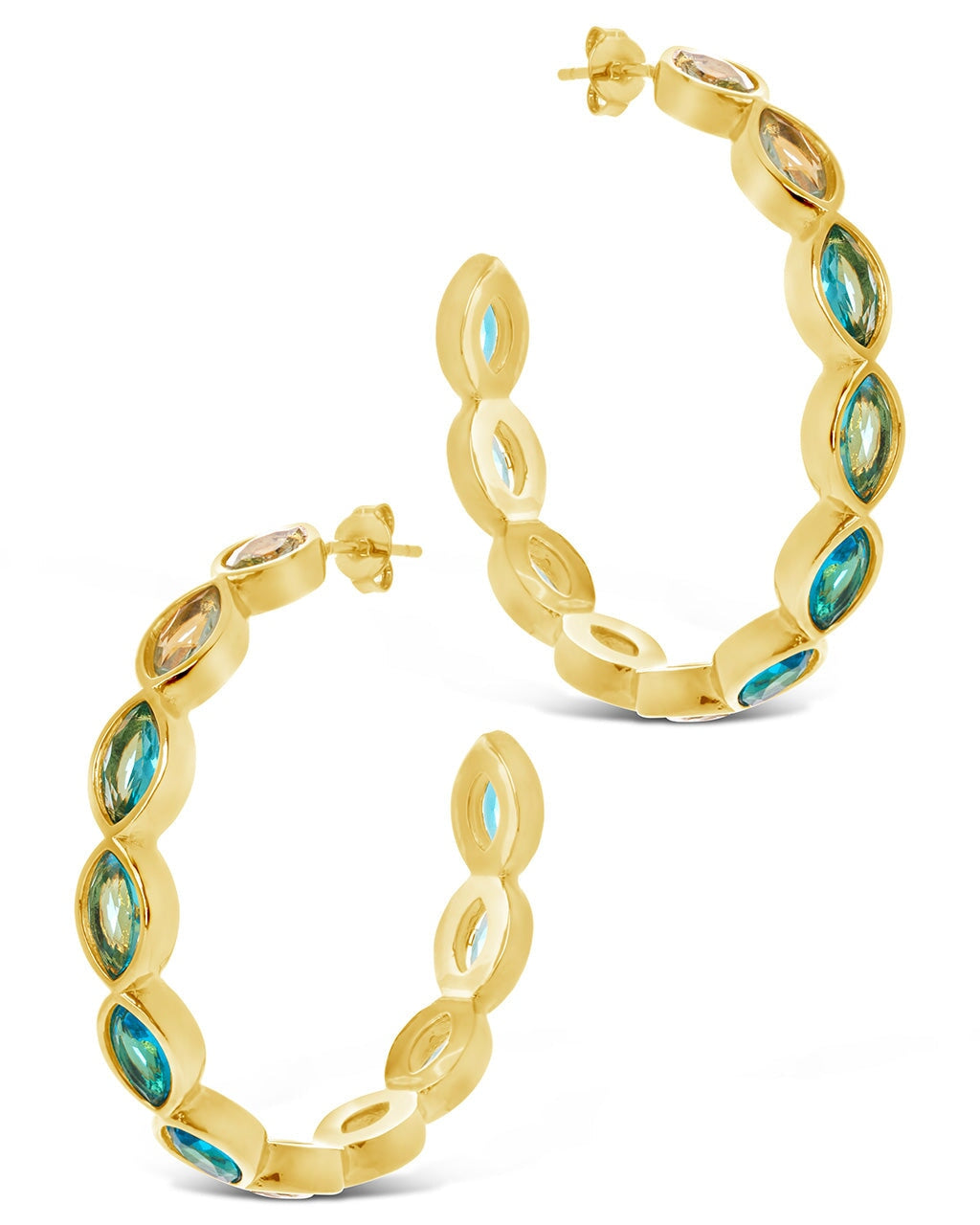 Naomi Multicolored CZ Hoop Earrings for Women - Fashion Cubic Zirconia Jewelry for Party, Wedding & Everyday Wear