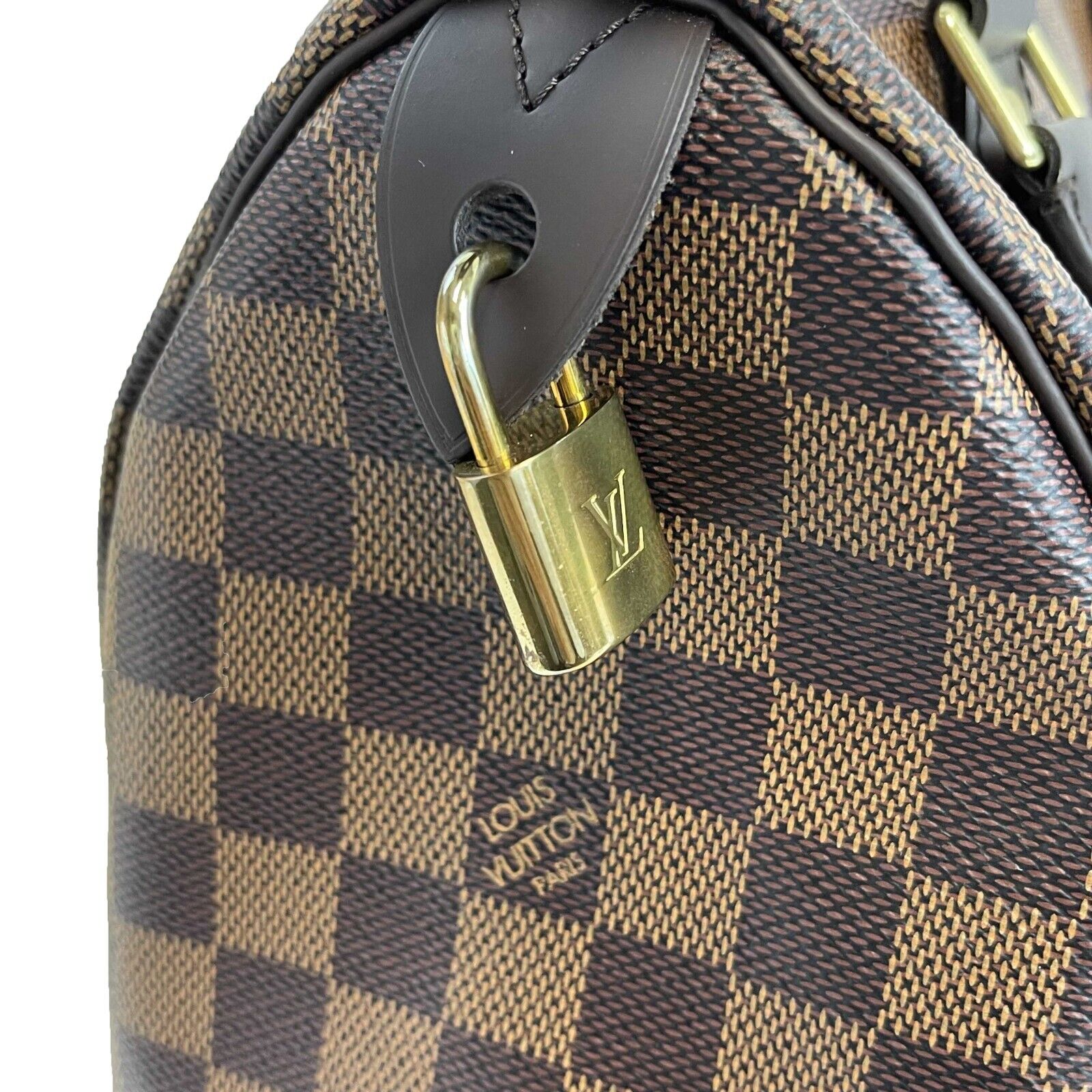 Authentic Louis Vuitton Damier Ebene Speedy 25 Brown Crossbody Bag - Perfect for Work, Travel & Everyday Luxury Fashion Accessory