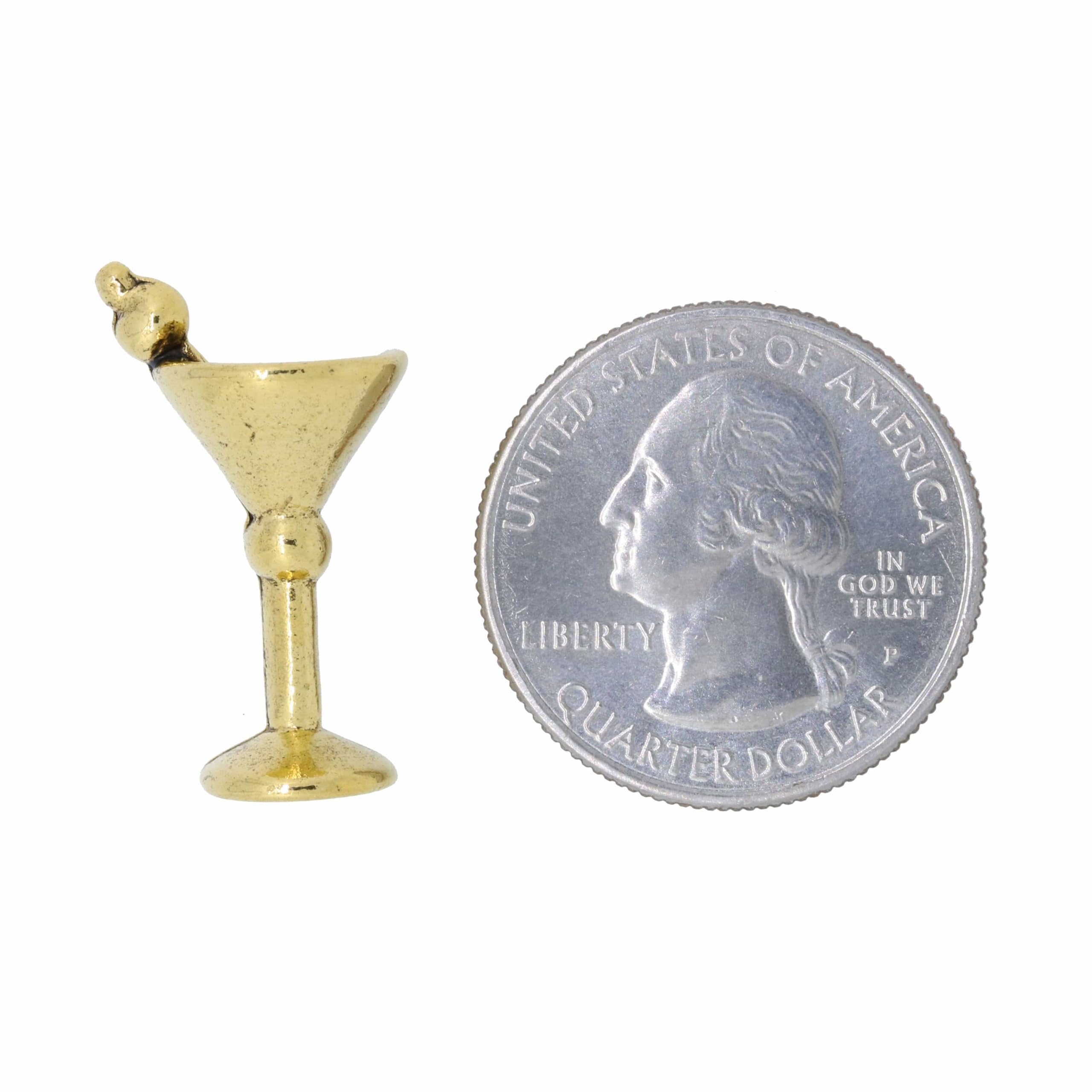 Jim Clift Design Martini Glass Gold Lapel Pin - Elegant Cocktail Party Accessory for Bartenders & Martini Lovers - Perfect for Weddings, Proms & Formal Events