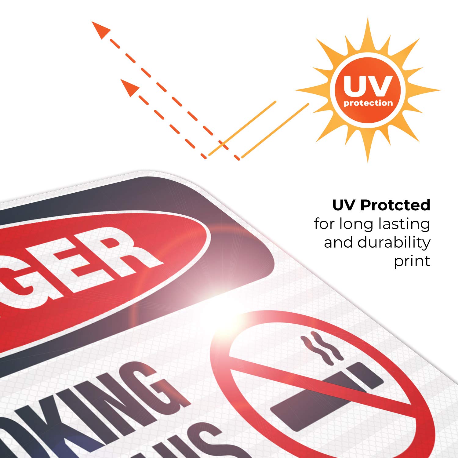 Danger No Smoking Beyond This Door Sign - OSHA Compliant 12x18 Inch Reflective Aluminum Sign - 3M EGP .063 Fade Resistant for Indoor & Outdoor Use - Made in USA - Perfect for Warehouses, Factories & Office Buildings