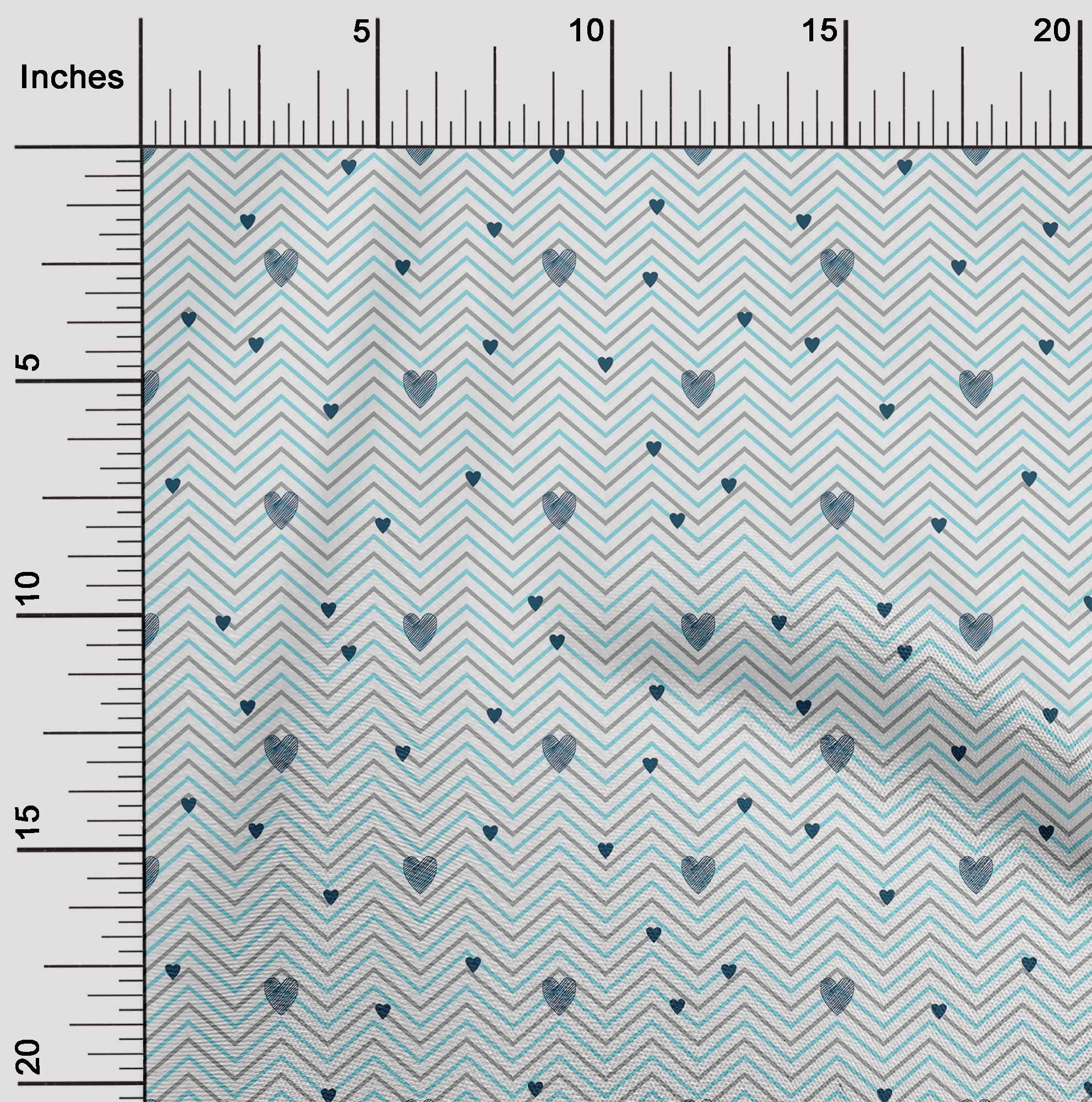 Premium Cotton Silk Blend Fabric - Blue Hearts Print, 42 Inch Wide for DIY Clothing & Sewing Projects | Perfect for Dresses, Quilts, and Home Decor