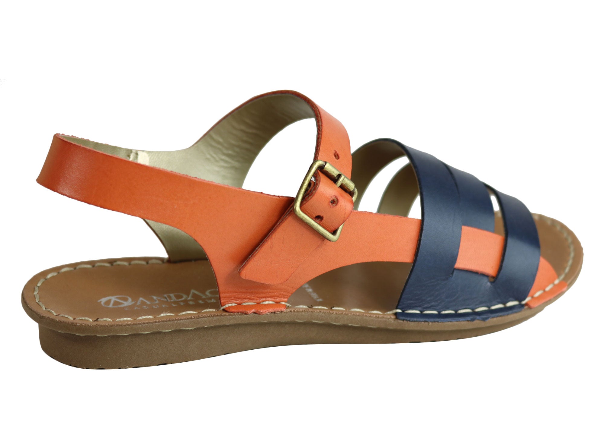 Andacco Aprili Women's Comfortable Flat Leather Sandals - Handmade in Brazil - Perfect for Beach, Vacation & Summer Outfits