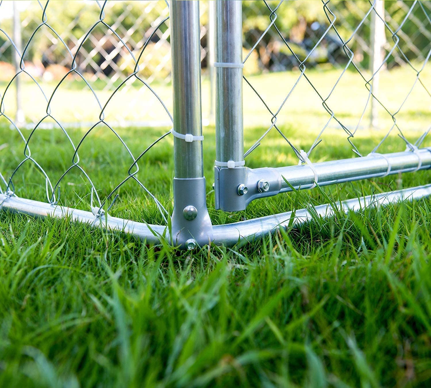 Magic Union Outdoor Dog Kennel Playpen - Waterproof Roof Cover, Durable Silver Metal Fence for Backyard Dog Run & Pet House | Perfect for Large/Small Dogs, Puppy Training & Outdoor Playtime