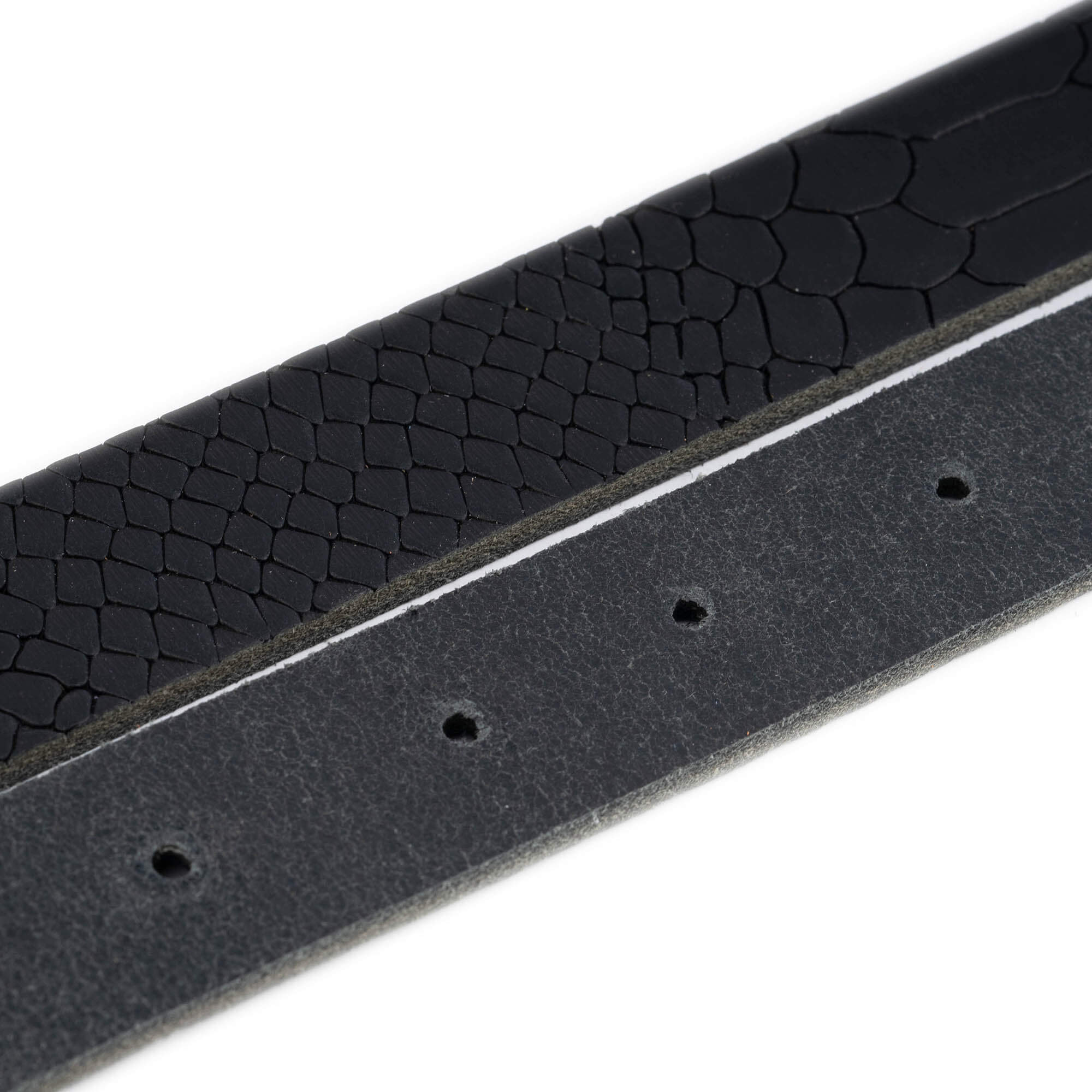 2.5 cm Black Snake Embossed Genuine Leather Belt Strap Replacement for Dunhill Buckles - Classic Men's Dress Belt for Business & Formal Occasions