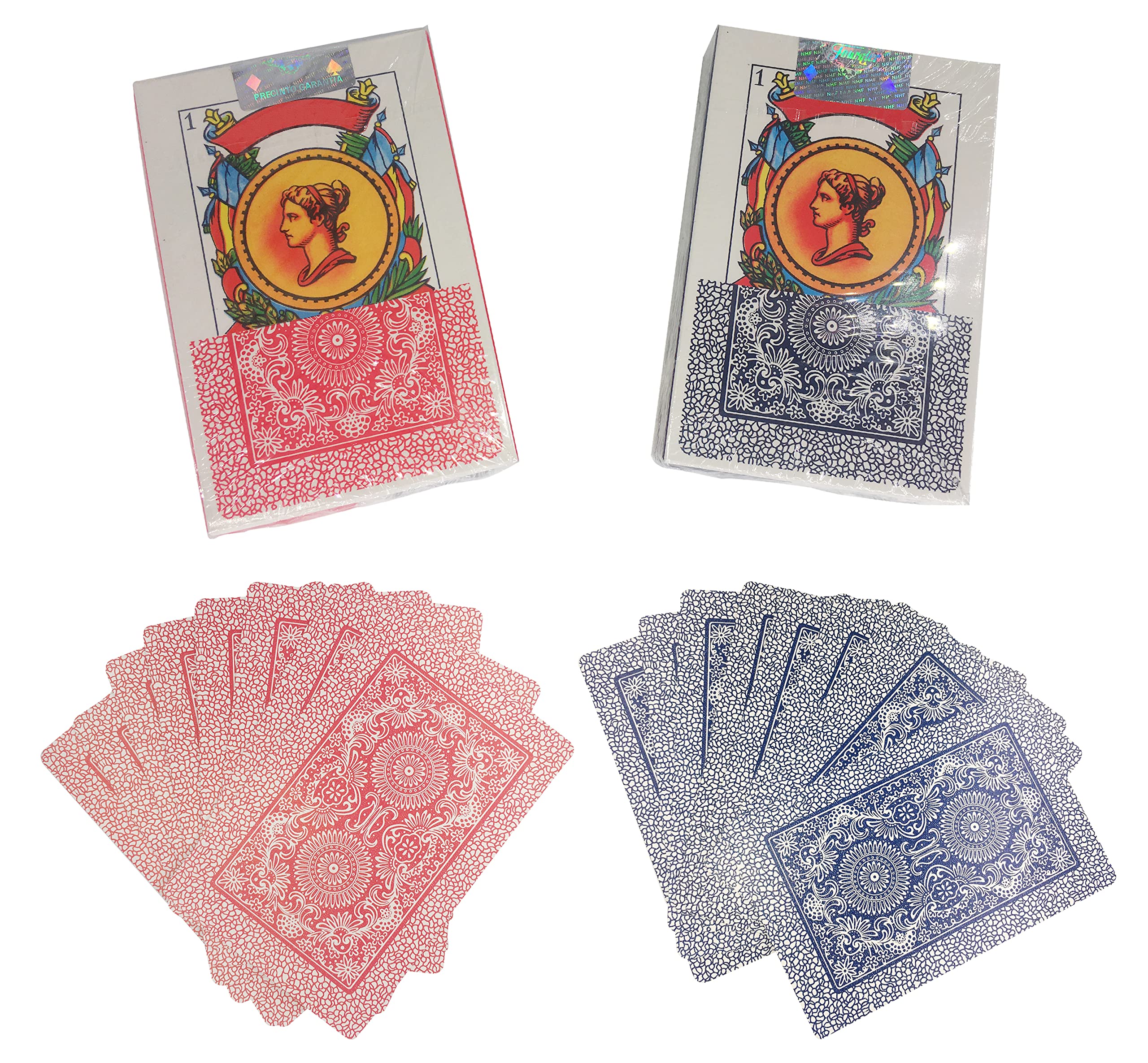 Original Spanish Playing Cards - Barajas Españolas Authentic Deck for Briscas & Mexican Card Games (Red & Blue) | Perfect for Family Game Nights, Travel & Cultural Entertainment