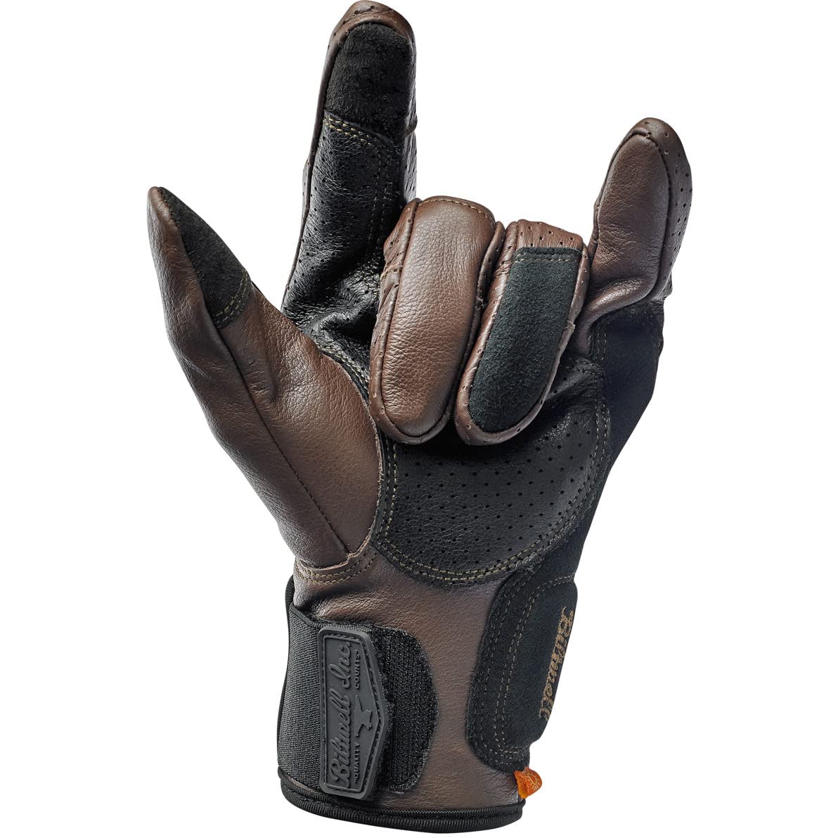Biltwell Borrego Motorcycle Gloves - CE Certified, Abrasion Resistant, Shock Absorbing Hard Knuckle Gloves (Chocolate Black) - Ideal for Street Riding & Adventure Touring