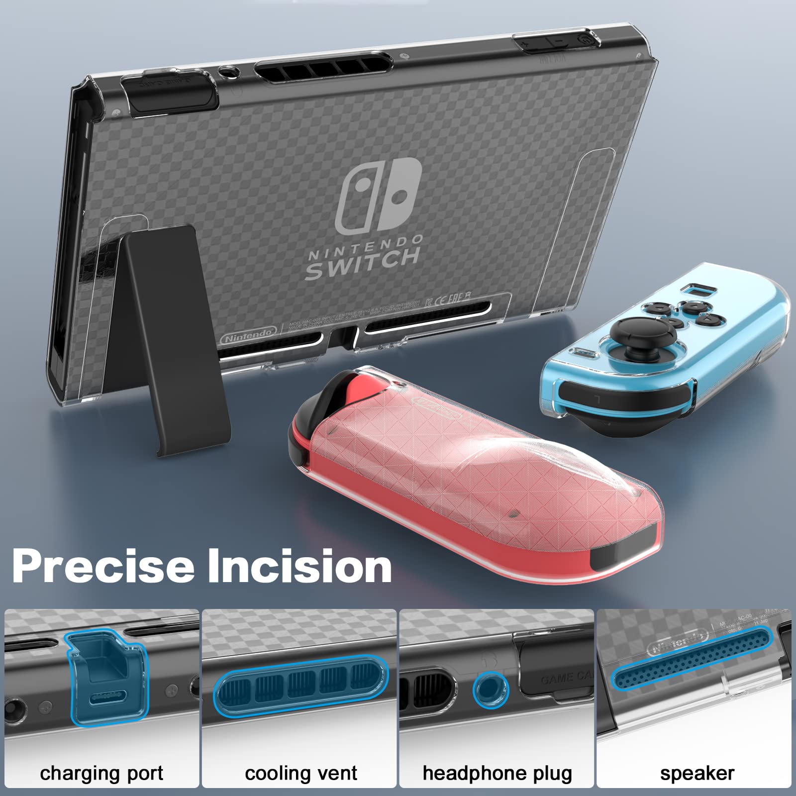 Nintendo Switch Case with Screen Protector - Protective Cover for Switch Console & Joy-Cons | Perfect for Travel, Gaming, and Storage Protection