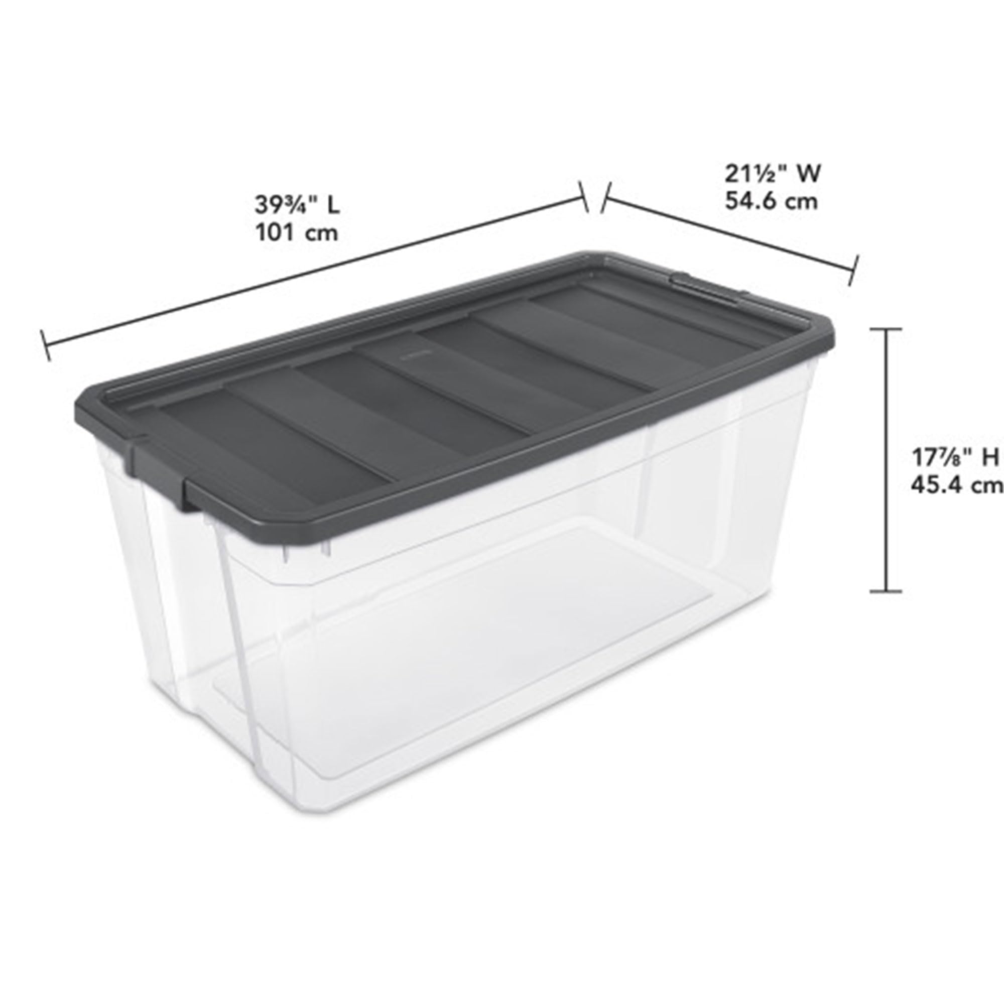 Sterilite 3-Pack Modular Stacker Box - Clear Plastic Storage Bins with Secure Latching Lids (200 Quart) - Ideal for Home Organization, Garage Storage & Moving Supplies
