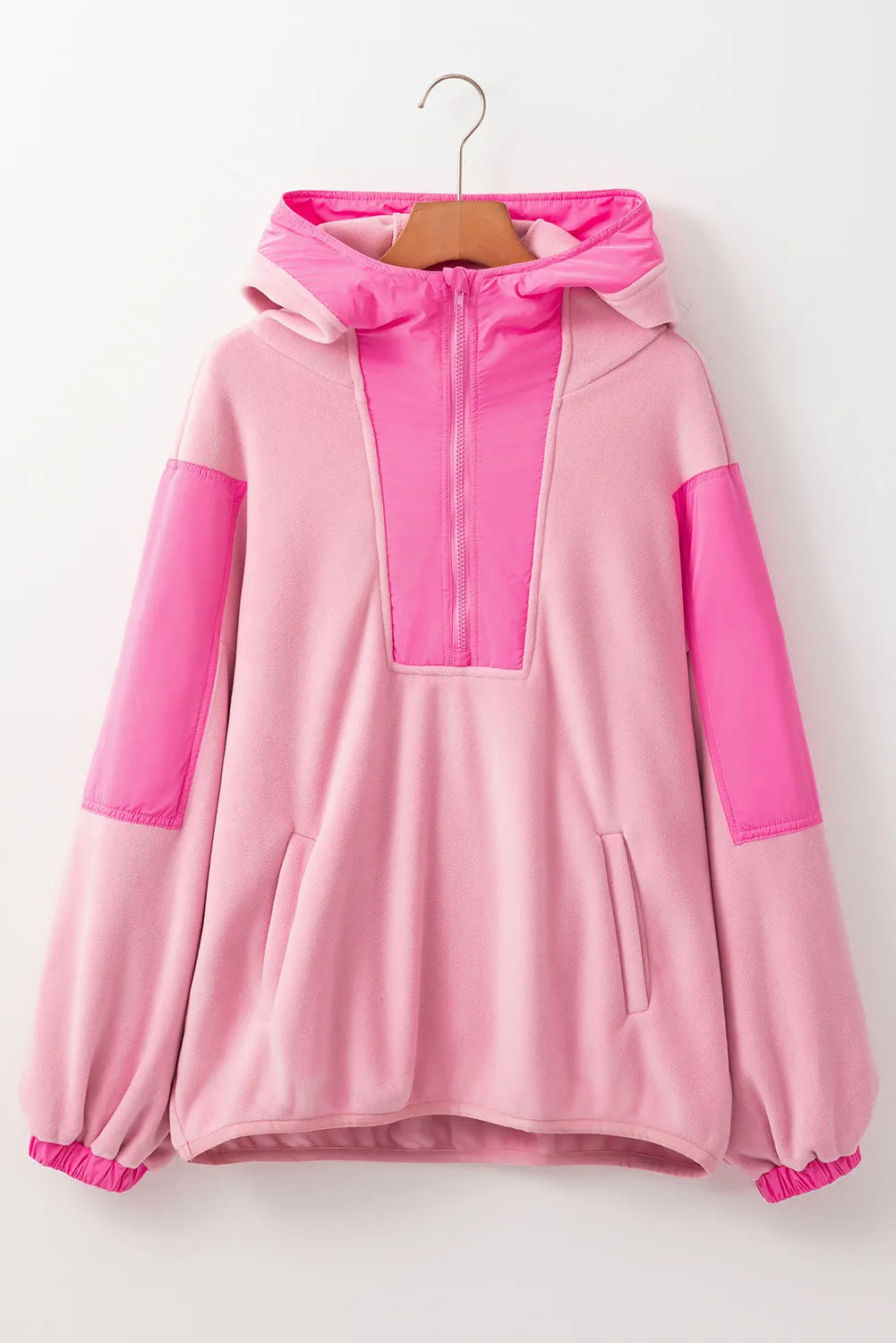 Color Block Half Zip Long Sleeve Hoodie for Men & Women | Trendy Pullover Sweatshirt with Kangaroo Pocket | Perfect for Casual Wear, Gym, and Outdoor Activities