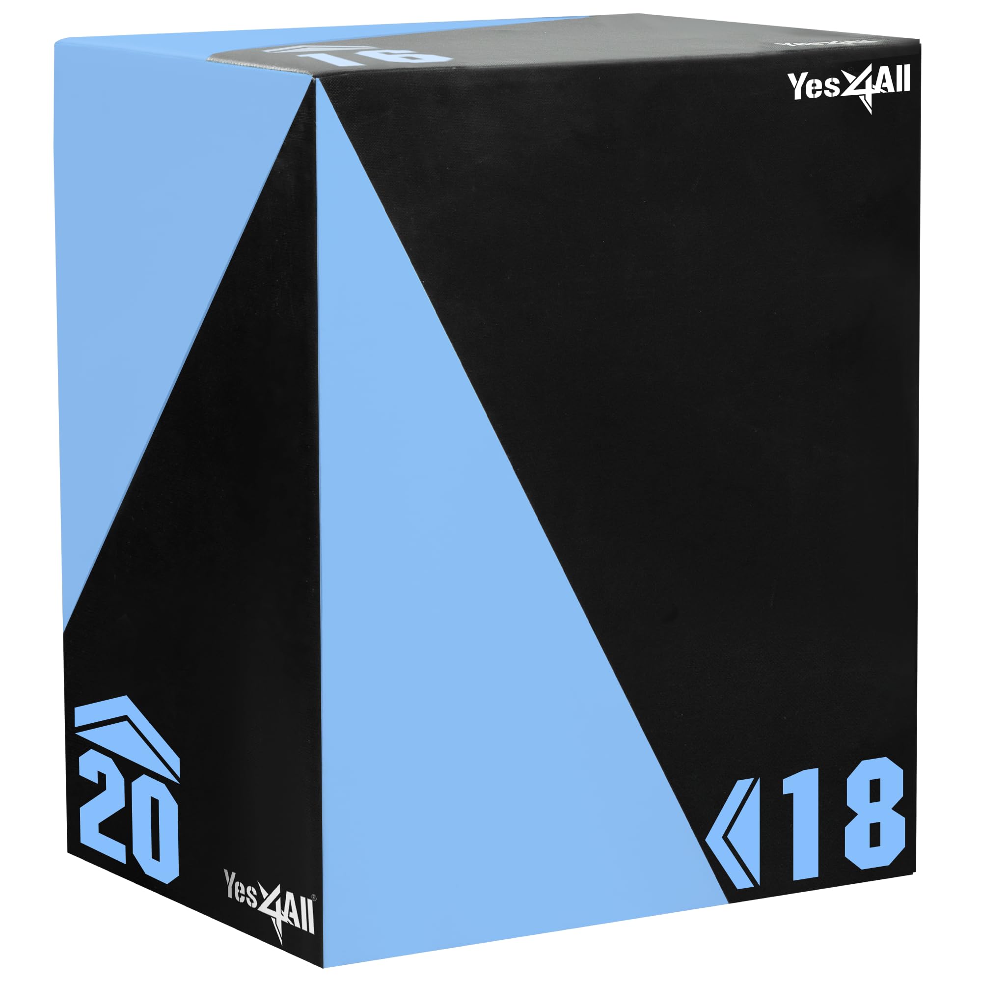 Yes4All 3-in-1 Adjustable Foam Plyometric Jump Box for CrossFit, HIIT & Strength Training - Durable Exercise Plyo Box for Home Gym & Outdoor Workouts - Perfect for Box Jumps, Step-Ups & Fitness Conditioning