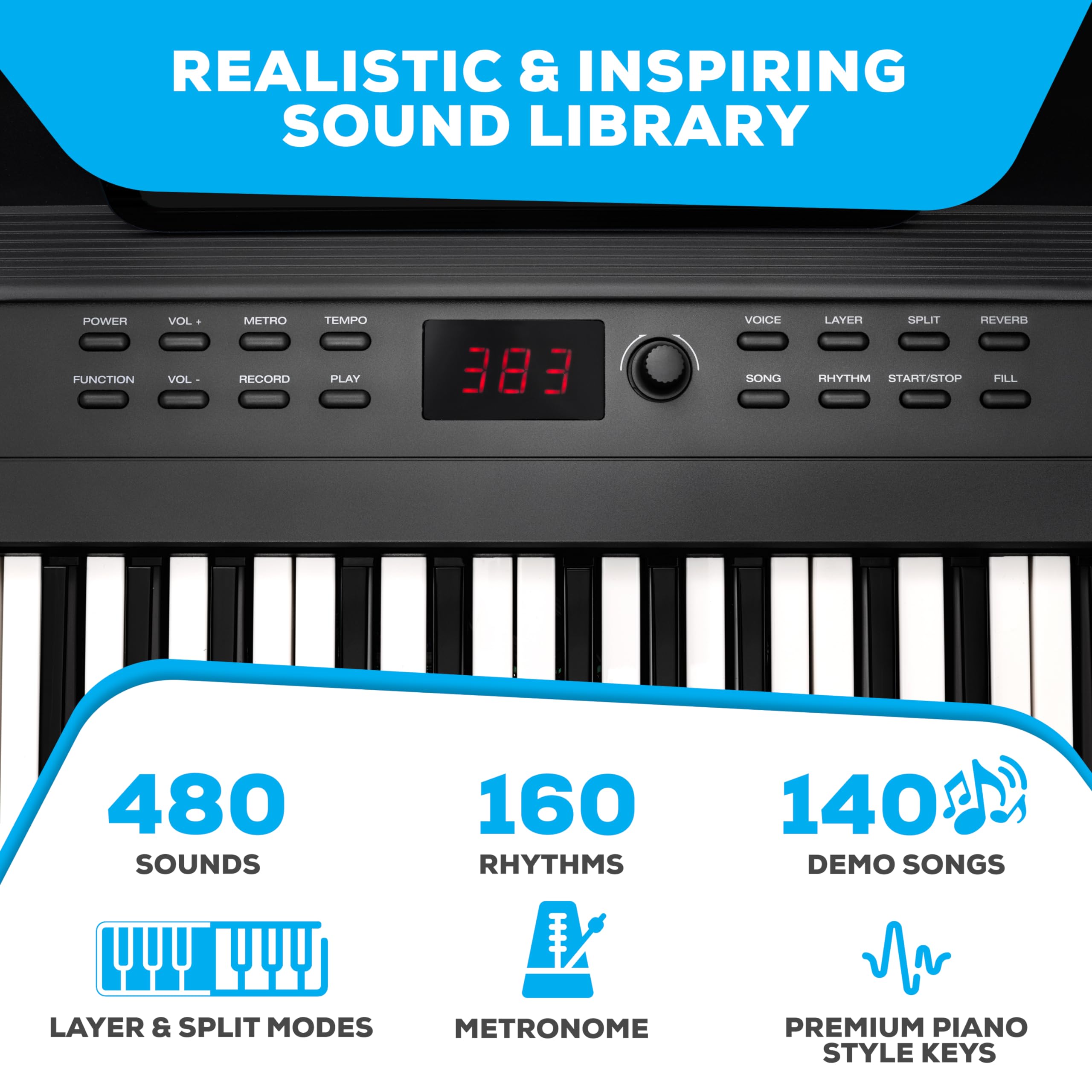 Alesis 88-Key Digital Piano Keyboard with 480 Voices, Built-in Speakers, USB MIDI Connectivity - Includes Carry Bag, Stand, Headphones, Sustain Pedal & Beginner Lessons - Perfect for Home Practice, Music Production & Live Performances