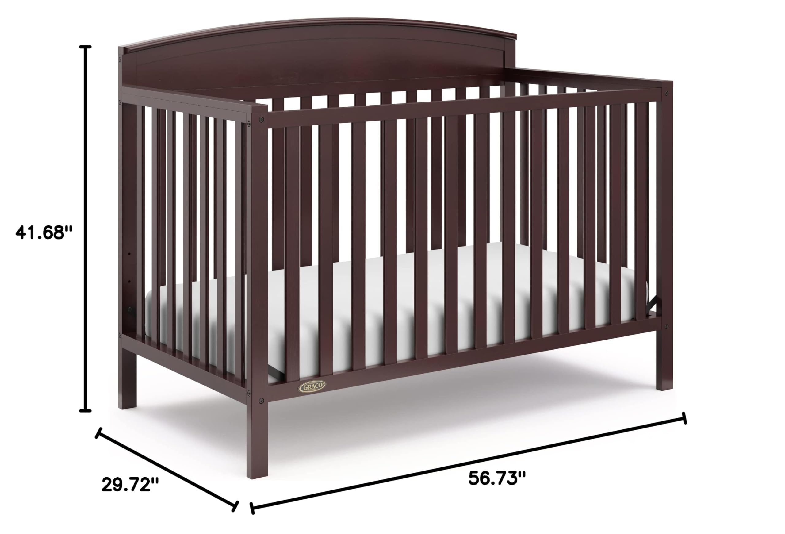 Graco Benton 5-in-1 Convertible Crib in Espresso - GREENGUARD Gold Certified Baby Crib to Toddler Bed, Daybed & Full Size Bed Conversion | Fits Standard Crib Mattress | Perfect for Nursery, Bedroom & Guest Room