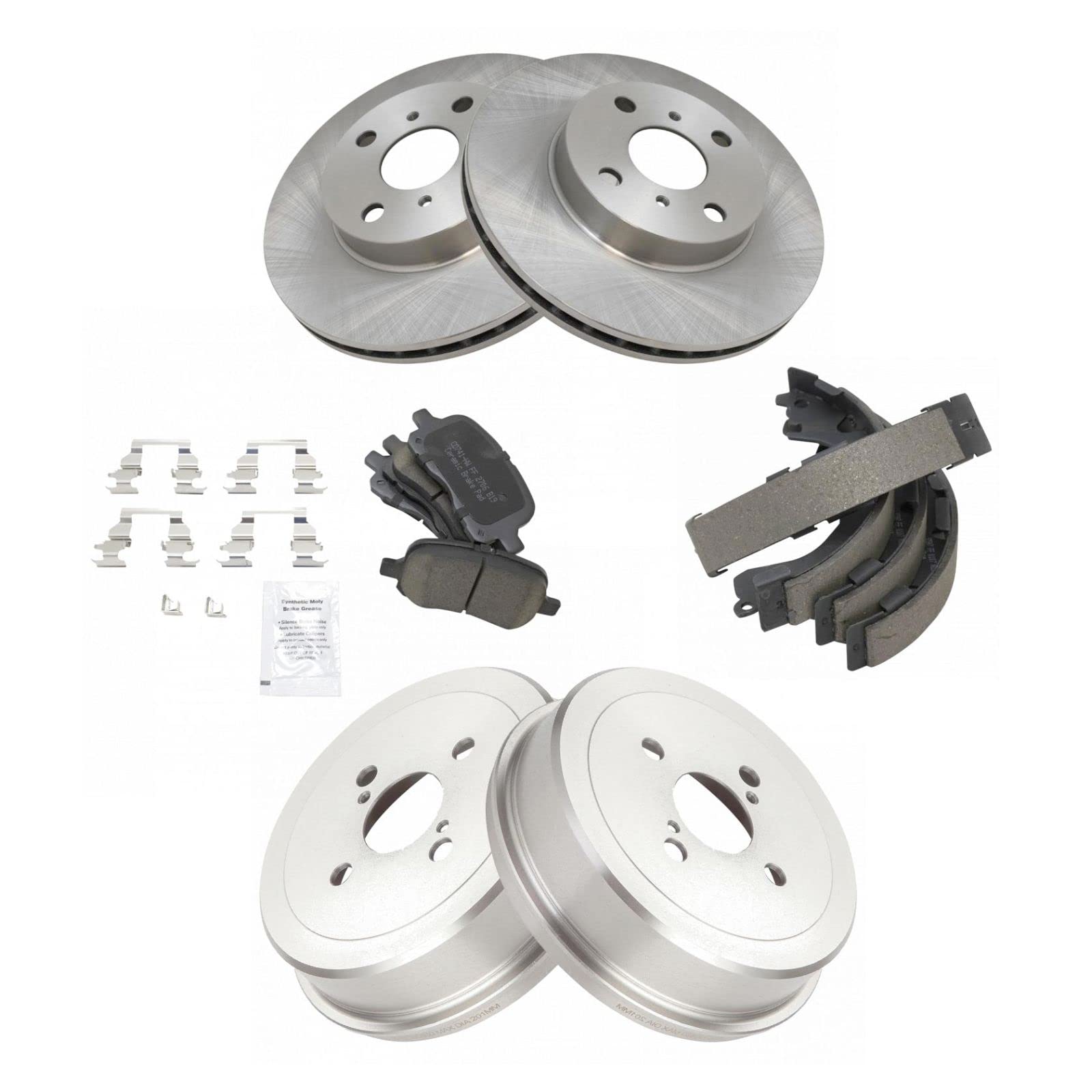 High-Performance Front & Rear Ceramic Disc Brake Pads, Rotors, Shoes & Drum Kit Set for Toyota - Perfect for Daily Commuting, Off-Roading & Heavy-Duty Towing