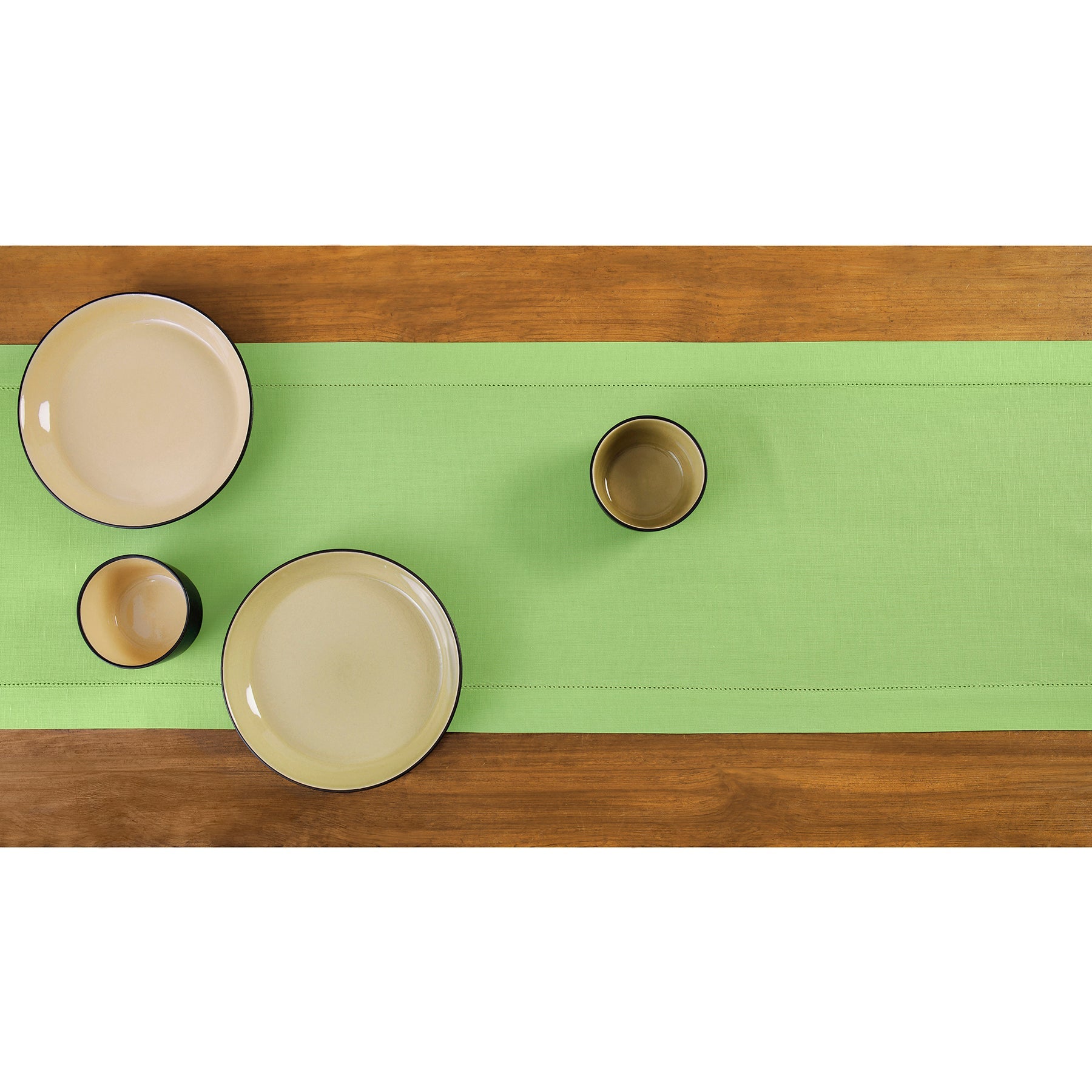 Premium Cotton Linen Hemstitch Table Runner - Elegant Dining Table Decor for Weddings, Parties & Home Decor