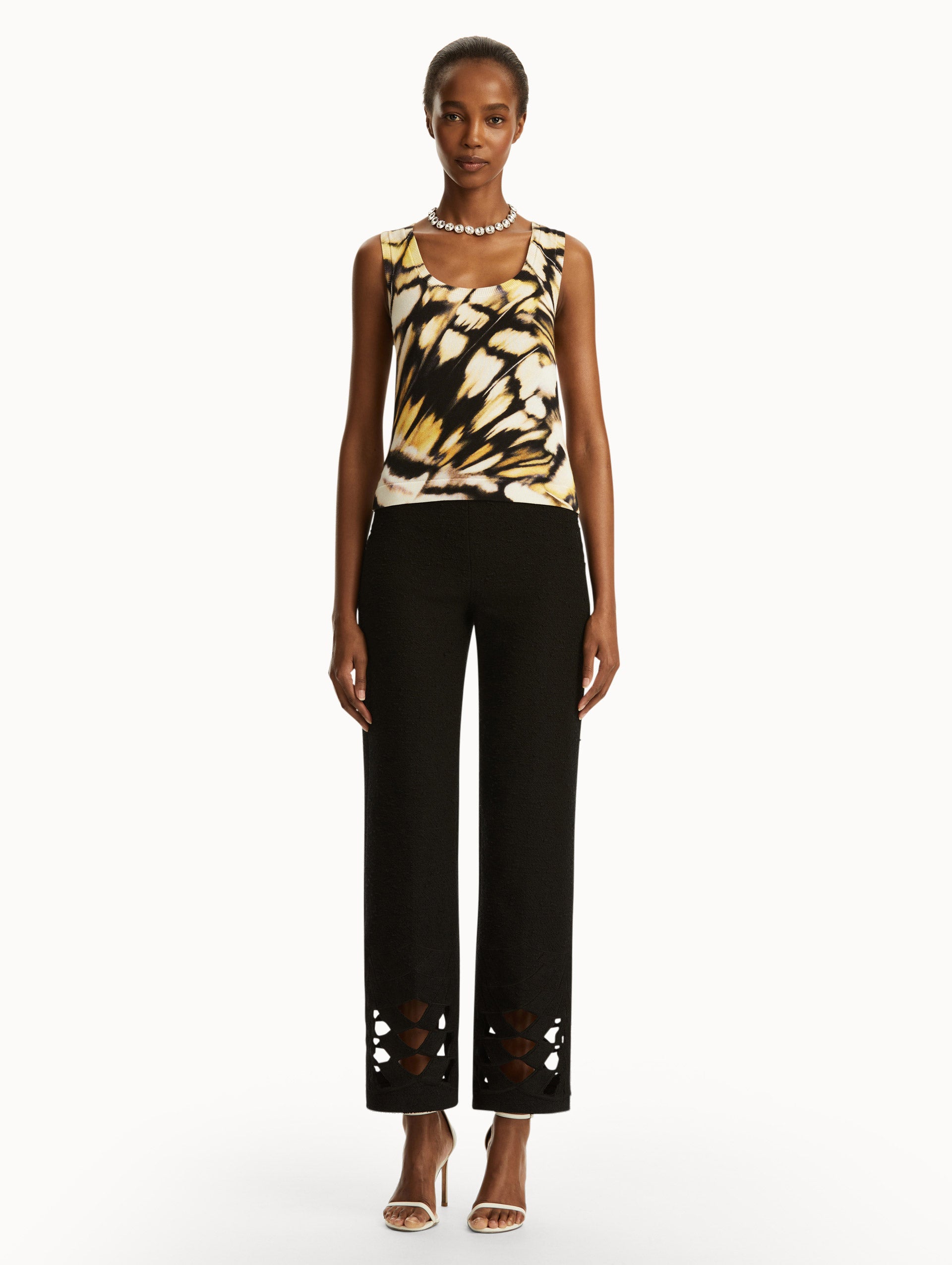 Abstract Butterfly Printed Tank Top - Women's Fashion Sleeveless Blouse for Summer, Beach & Casual Outfits
