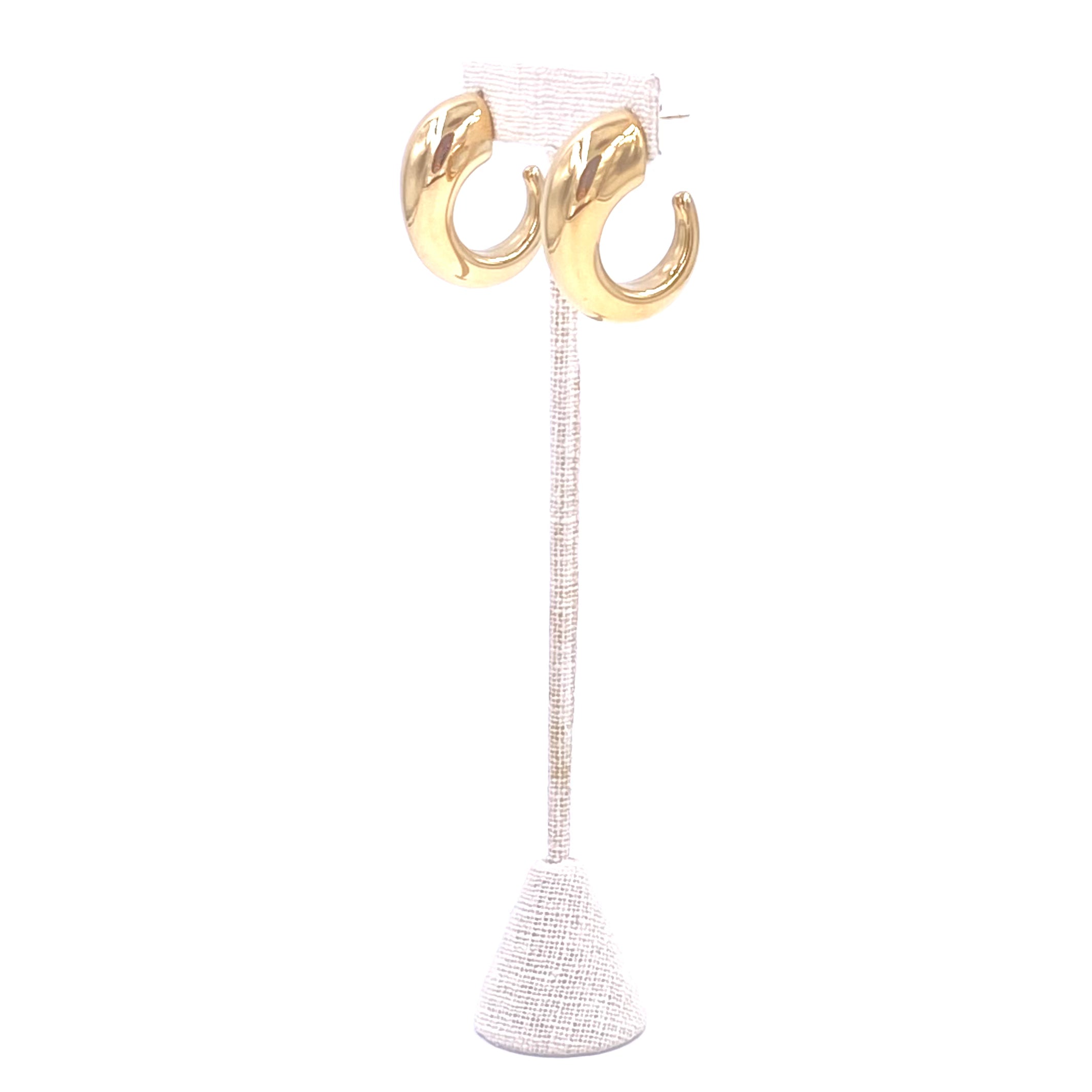 Ashley Gold Stainless Steel Gradual Puff Hoop Earrings for Women - Trendy Statement Jewelry for Parties, Dating & Everyday Wear