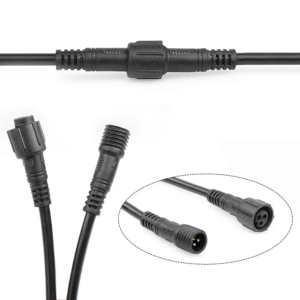 LOYO 3 Pin Extension Cable for 2nd Gen RGBW Rock Lights - 2 Pack - Waterproof LED Light Connectors for Off-Road Trucks, Jeeps & ATVs