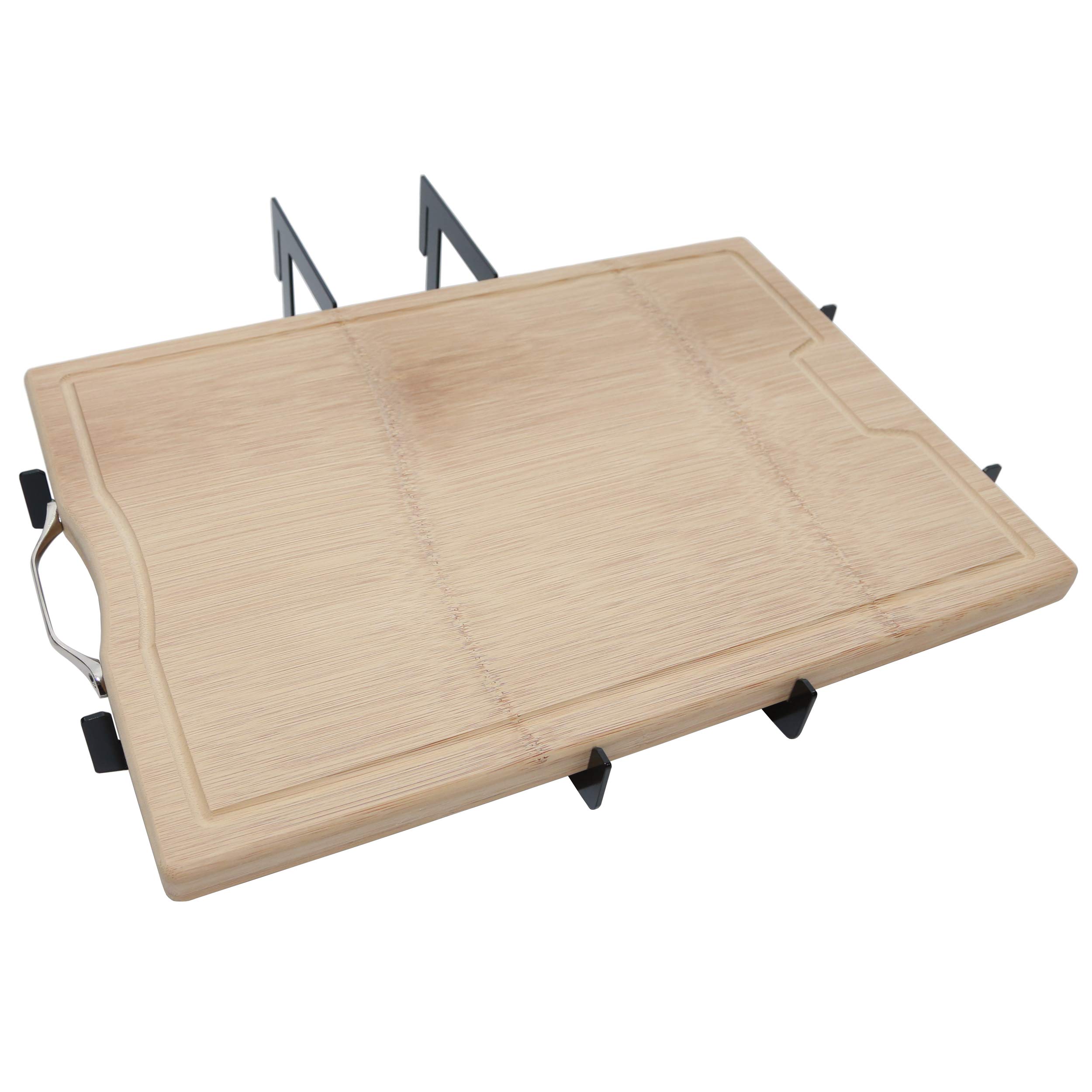 Premium KUDU Grill Bamboo Cutting Board Attachment & Side Stand | Compatible with KUDU 1 & 2 Grills | Durable Food Prep Accessory for Outdoor Cooking, Camping & Backyard BBQs