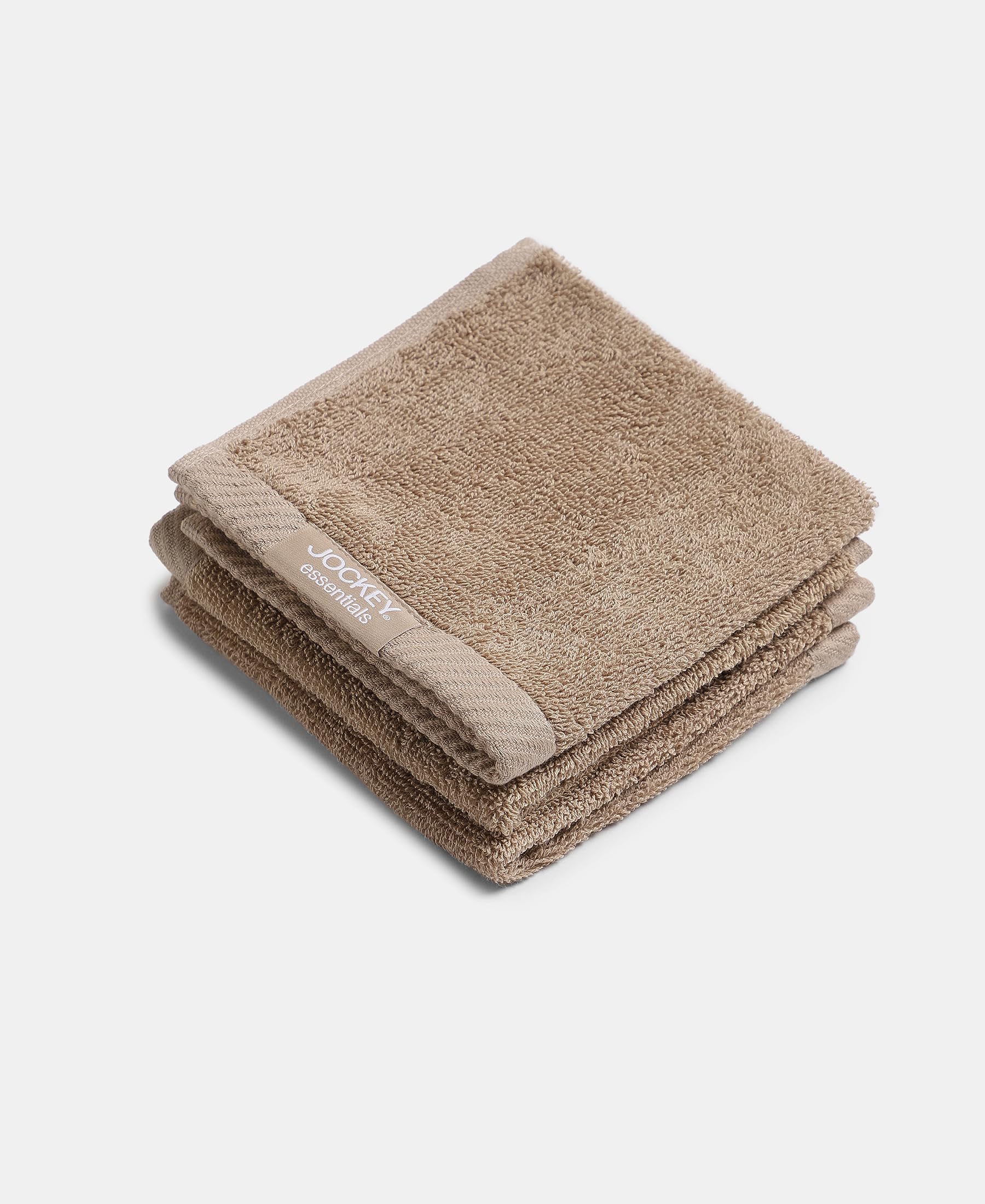 Jockey T301 Men's Cotton Terry Ultrasoft & Durable Solid Face Towel - 3 Pack, Free Size - Perfect for Gym, Travel & Home Use