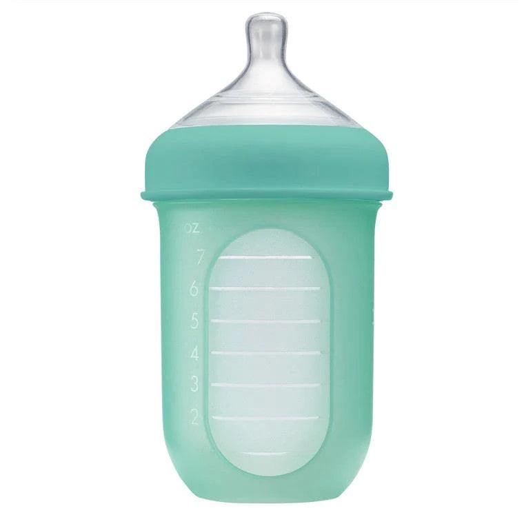 Boon NURSH Silicone Pouch Bottle 8oz/240ml - 3 Pack Baby Feeding Bottles | BPA-Free, Squeezable & Portable for Breastmilk, Formula, Water | Perfect for Travel, Daycare & On-the-Go Parents