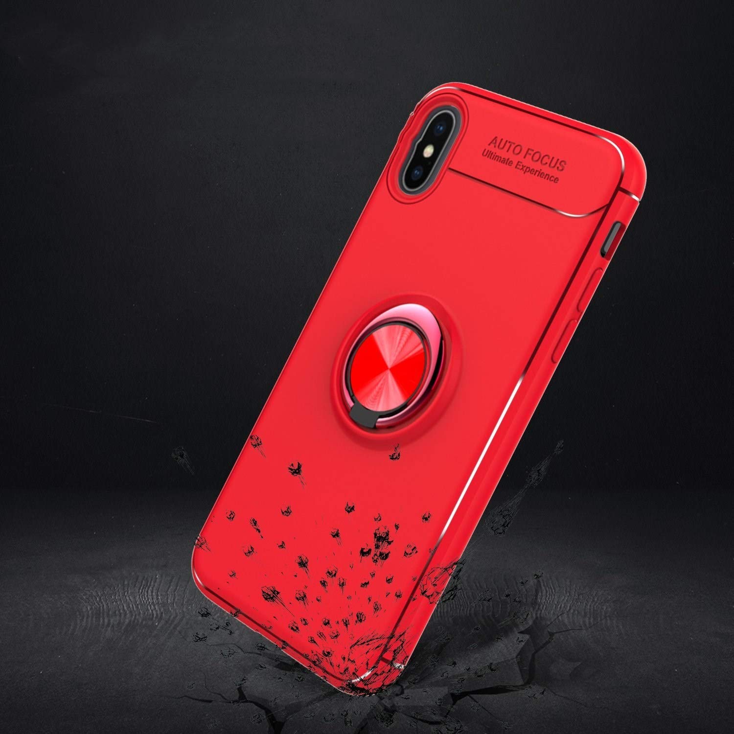 360° Rotating Magnetic Phone Case for iPhone X - Slim Soft TPU Cover with Metal Plate for Car Mount | Perfect for Driving, Gaming & Hands-Free Use