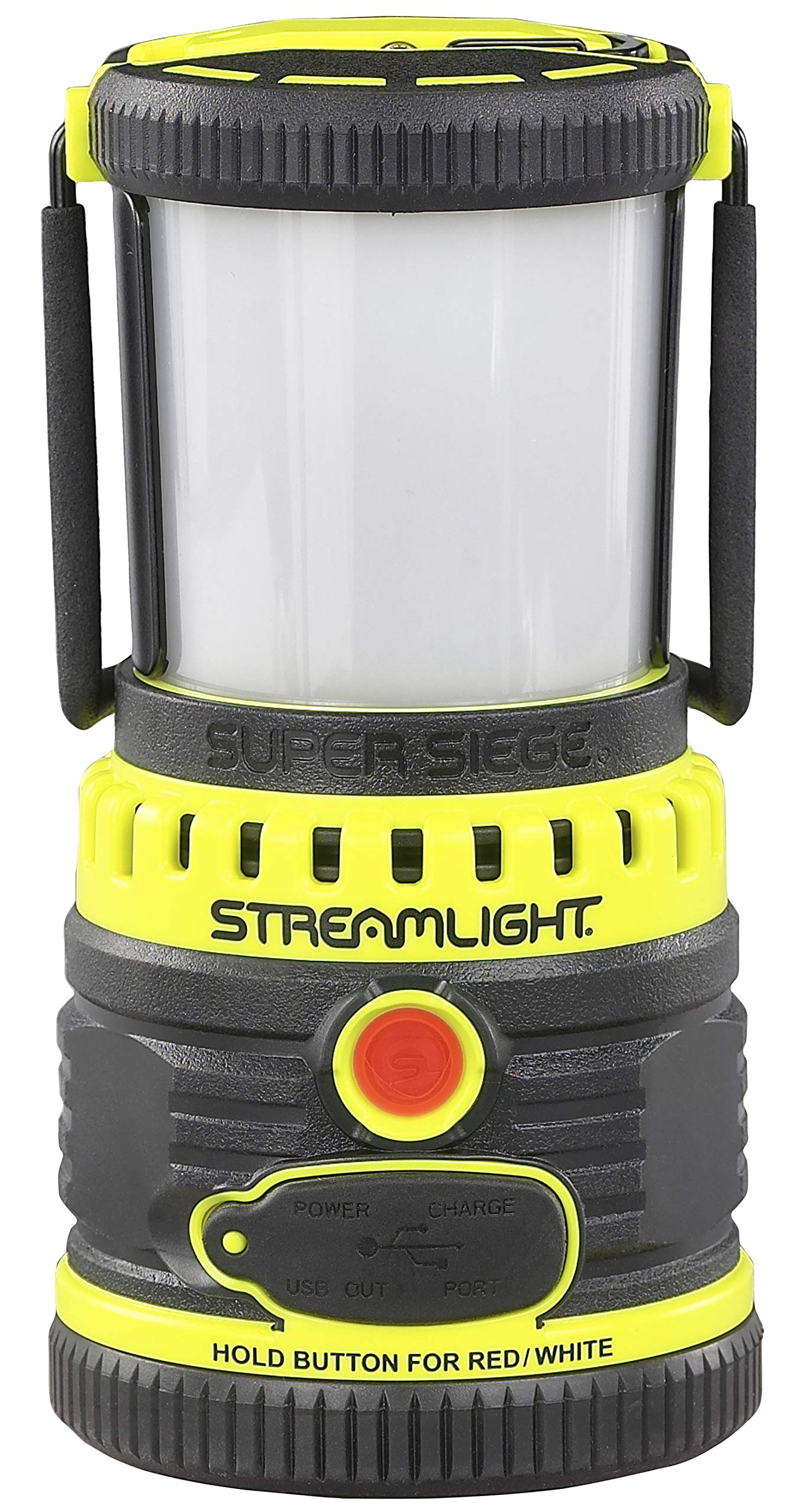 Streamlight 44945 Super Siege 1100-Lumen Rechargeable Outdoor Lantern Flashlight with AC/USB Charger - Bright Yellow for Camping, Hiking, Emergency & Power Outages
