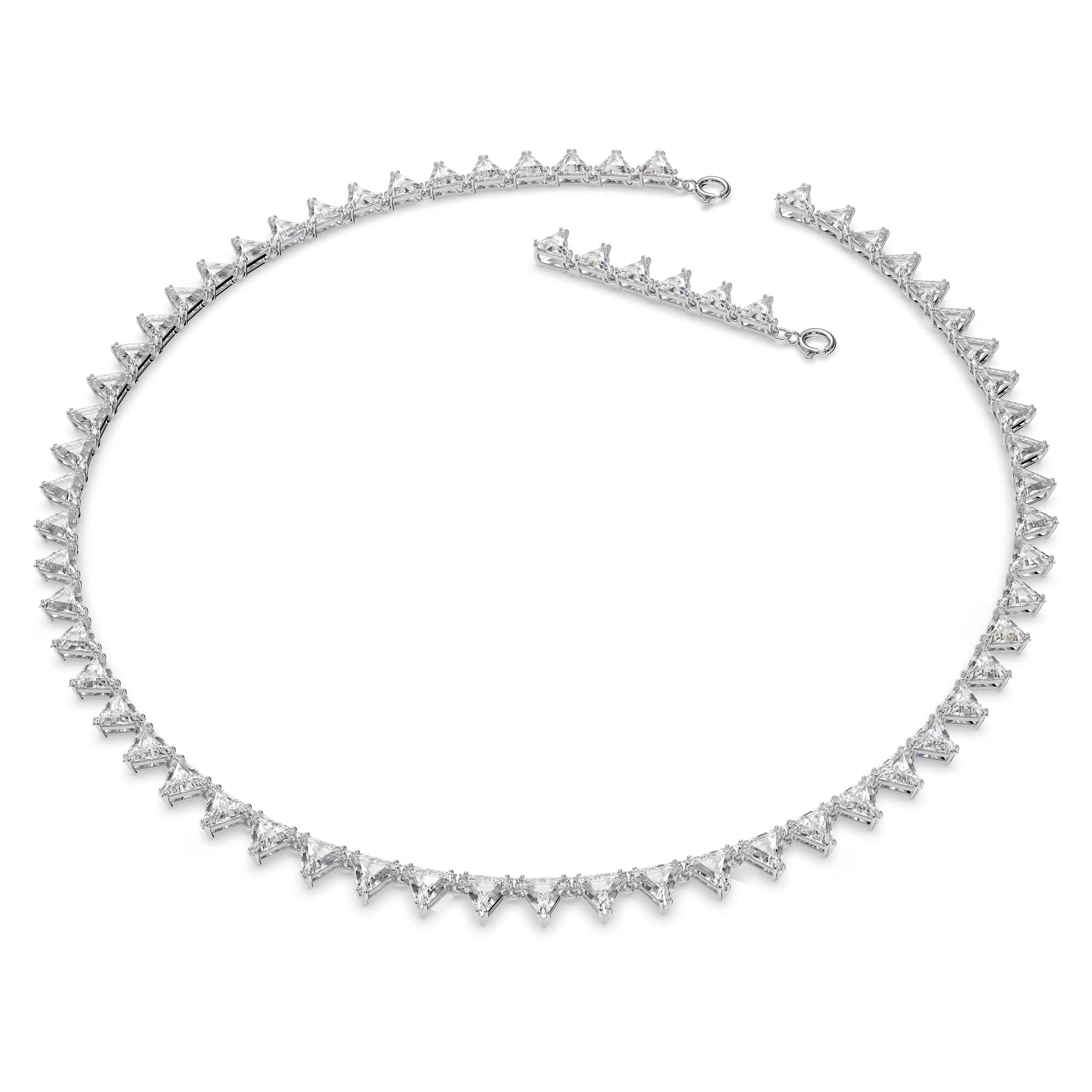 Swarovski Millenia Triangle Necklace - Rhodium Plated White Crystal Jewelry for Women | Elegant Gift for Anniversary, Wedding & Special Occasions