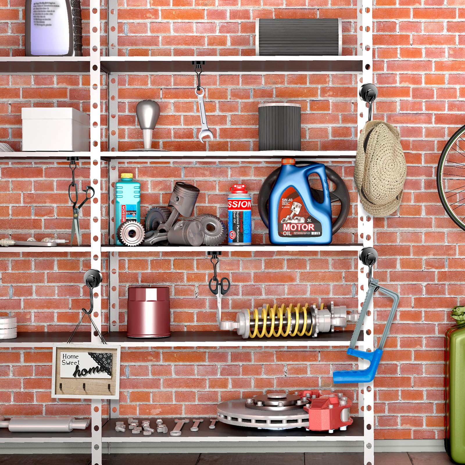 LOVIMAG Magnetic Hooks 3-Pack - Heavy Duty for Garage, Fridge & Travel