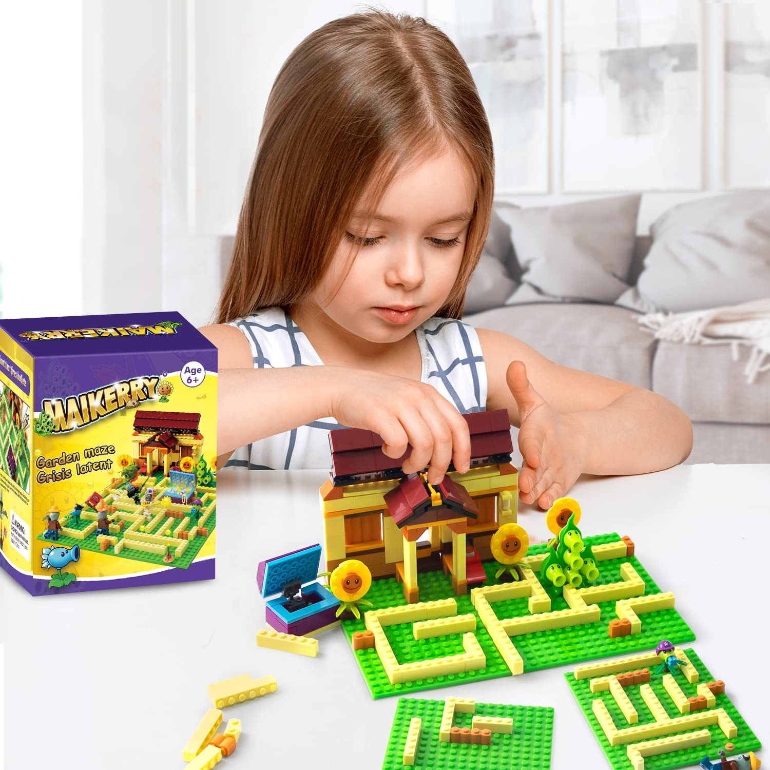 Plants vs Zombies Action Figures - Assemble & Play Garden Maze Battle Set | Collectible Toys for Kids, Boys & Girls | Perfect for Birthday Gifts, Game Fan Parties & Strategy Play