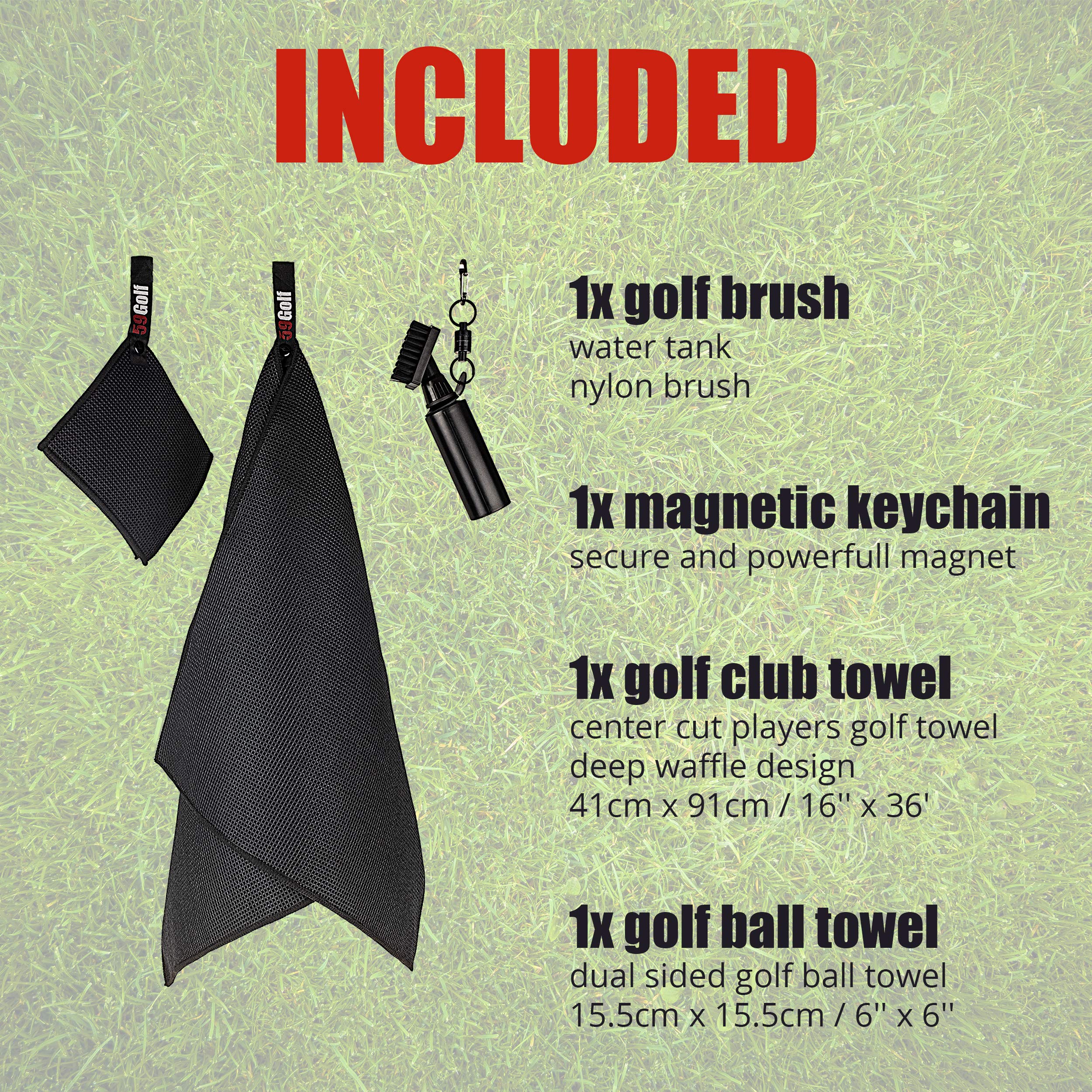 Premium Golf Club Cleaning Kit with Foaming Brush, Water/Soap Tank, 2 Microfiber Towels & Magnetic Keychain – Complete Golf Accessories Set for Club & Ball Care – Perfect for Driving Range, Course & Home Practice
