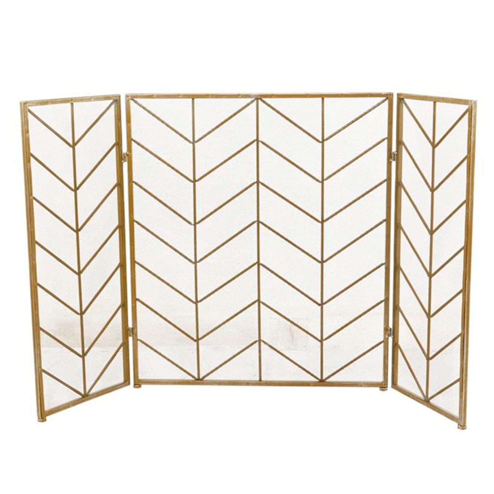 INKCOR Foldable Wrought Iron Fireplace Spark Guard Screen - Rustic Aged Finish for Wood Stove & Coal Fire Protection - Perfect for Indoor/Outdoor Fireplace Safety & Decoration