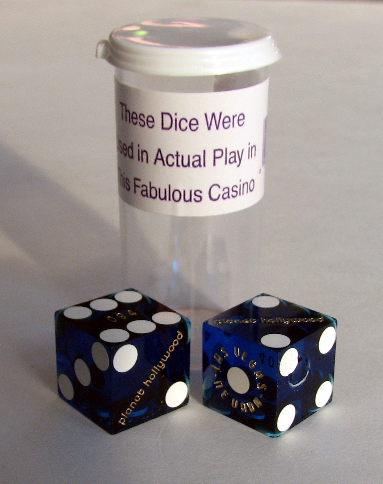 19mm Professional Casino Craps Dice Pair with Matching Serial Numbers - Authentic Las Vegas Casino Table-Played Dice (Blue Polished) - Perfect for Casino Games, Home Practice, and Tabletop Gaming