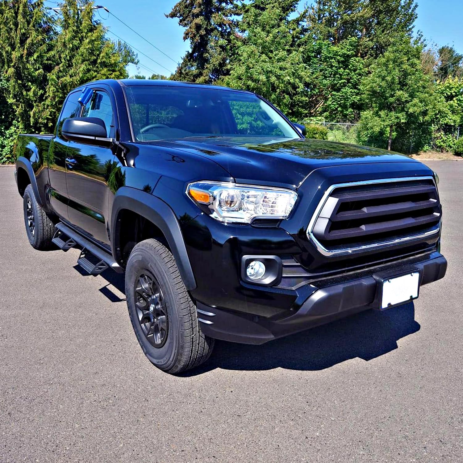 Spec-D Tuning Chrome Projector Headlight - Right Passenger Side for 2016-2022 Toyota Tacoma | LED DRL Compatible | Enhanced Night Driving & Off-Road Visibility