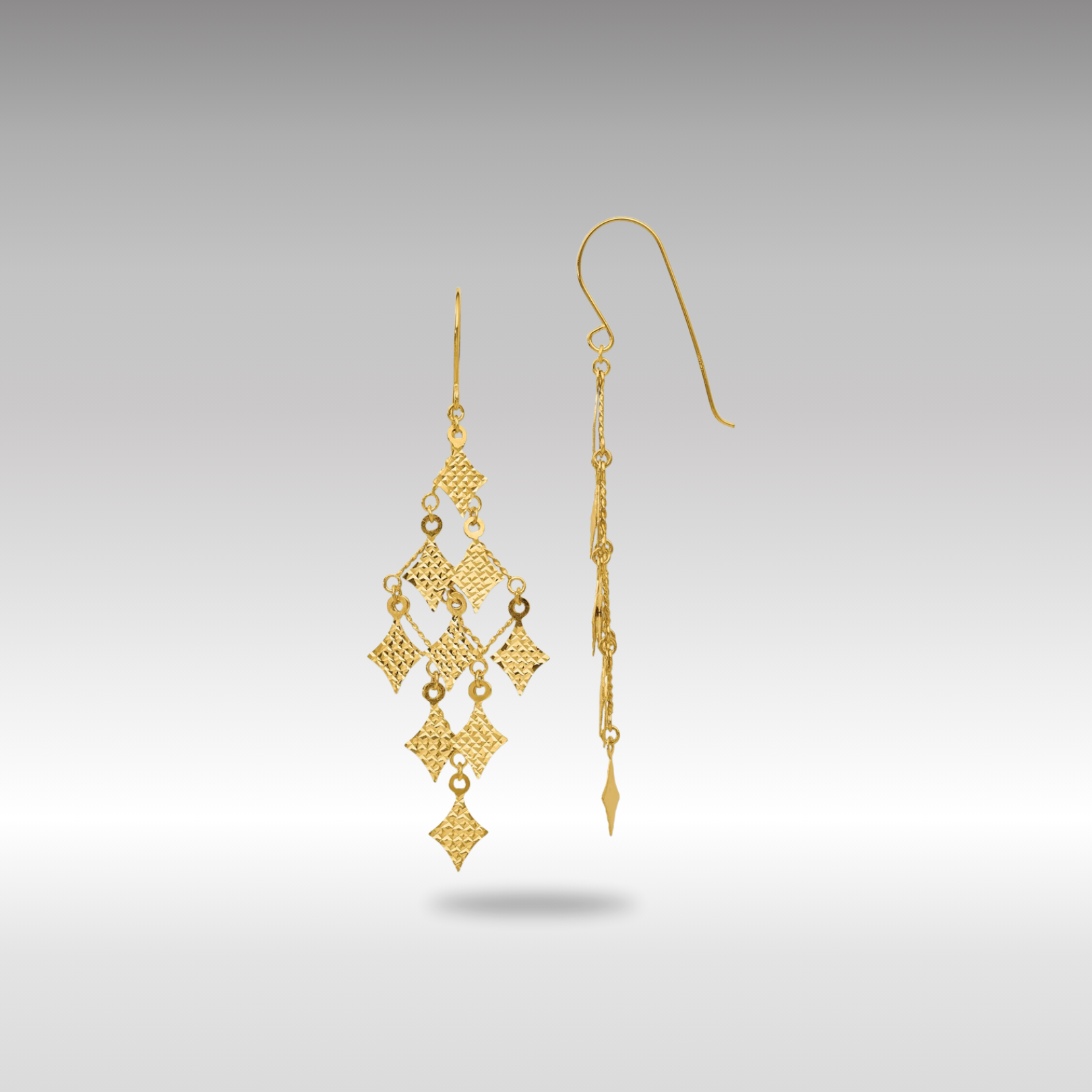 Gold Diamond Cut Chandelier Earrings TL519 - Elegant Dangling Earrings for Women, Perfect for Weddings, Parties & Special Occasions