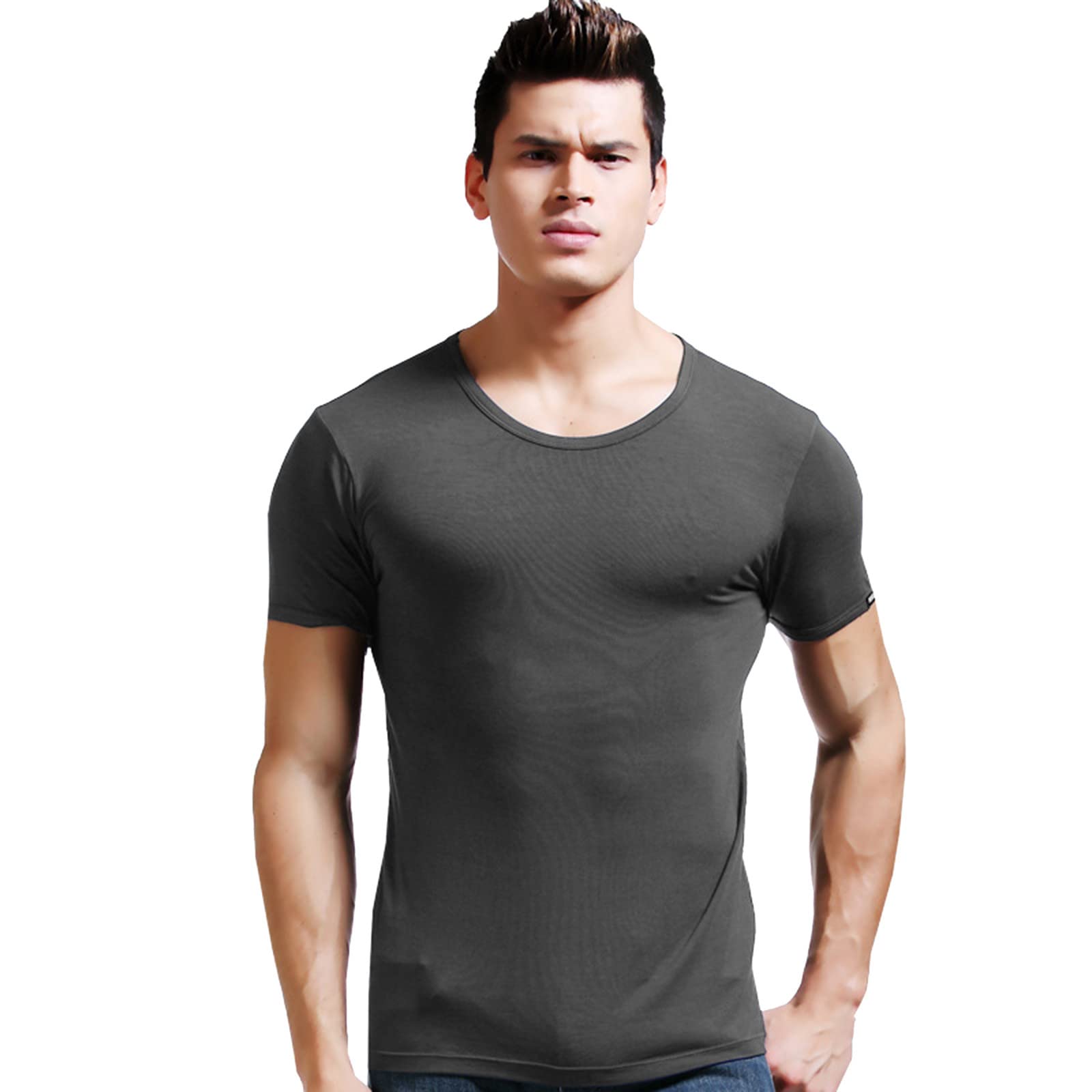 Men's Gym Tops - Breathable Summer Workout Shirts | V-Neck Short Sleeve Athletic Shirts for Running, Training & Fitness