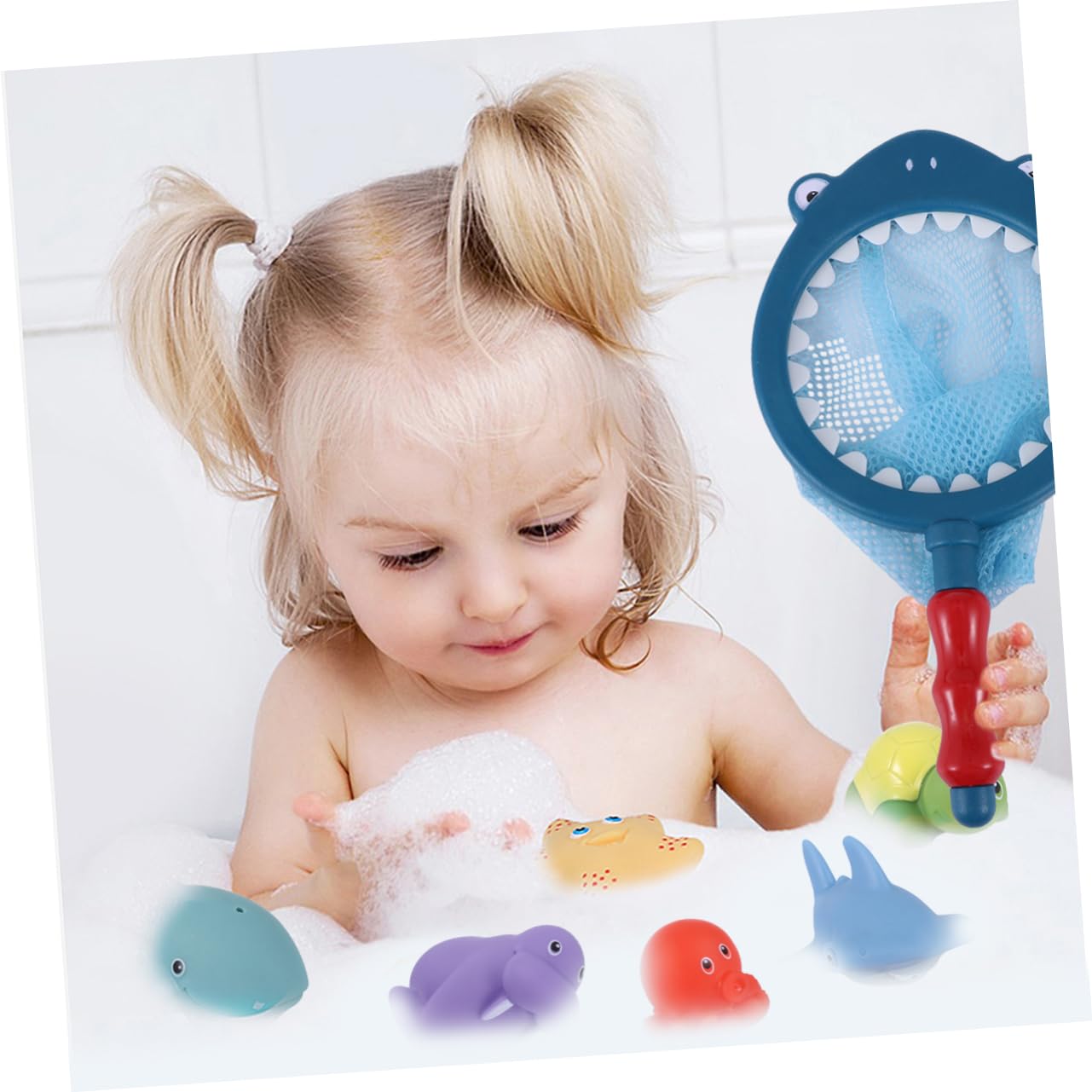 VICASKY 6-Piece Bath Toy Set with Funny Fountain - Blue Water Play Toys for Toddlers & Kids | Bathtub, Pool & Outdoor Splash Fun