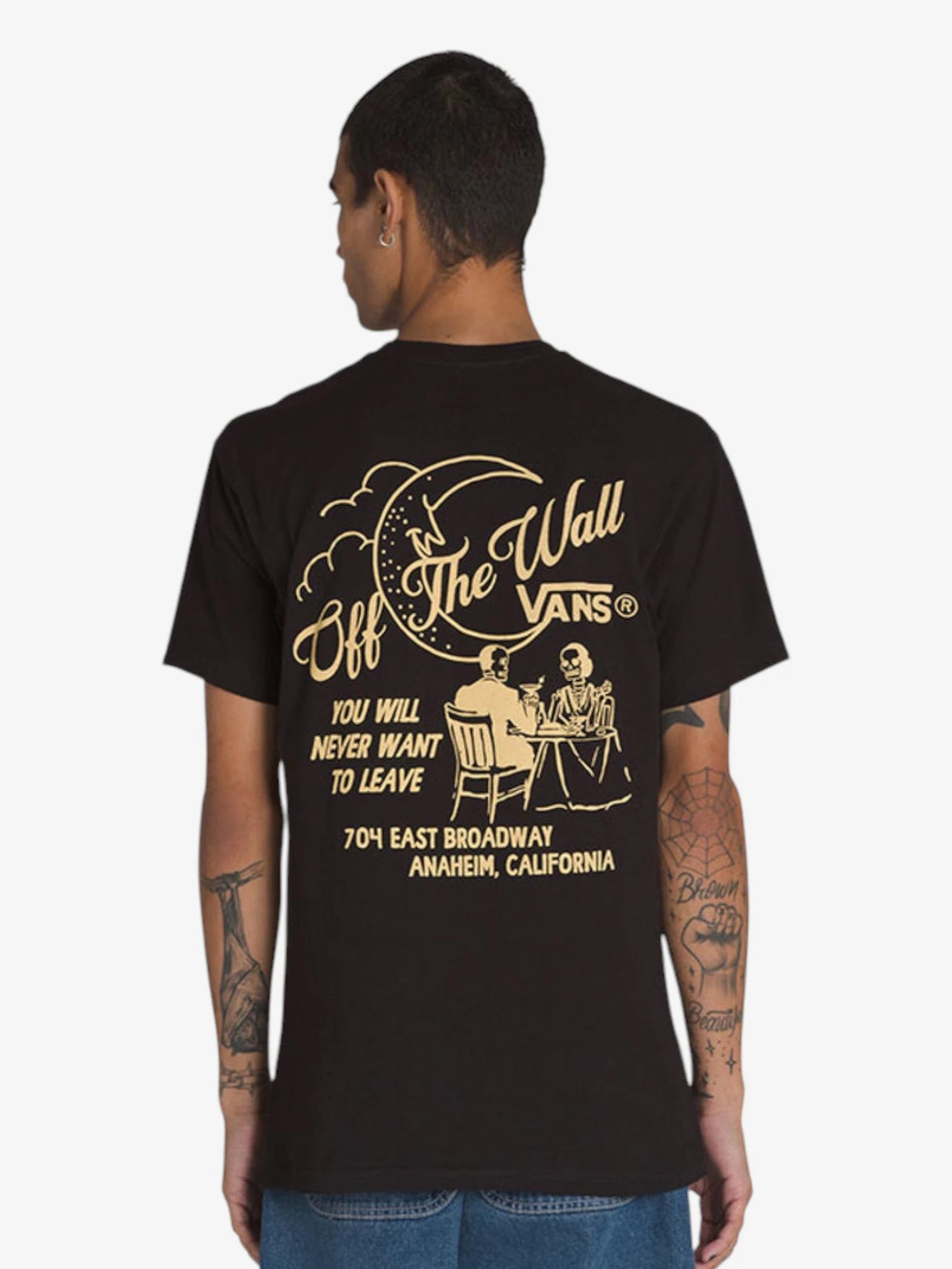 Vans Men's Short Sleeve T-Shirt for Fine Dining - Black Cotton Casual Tee | Perfect for Date Nights, Business Casual & Upscale Events