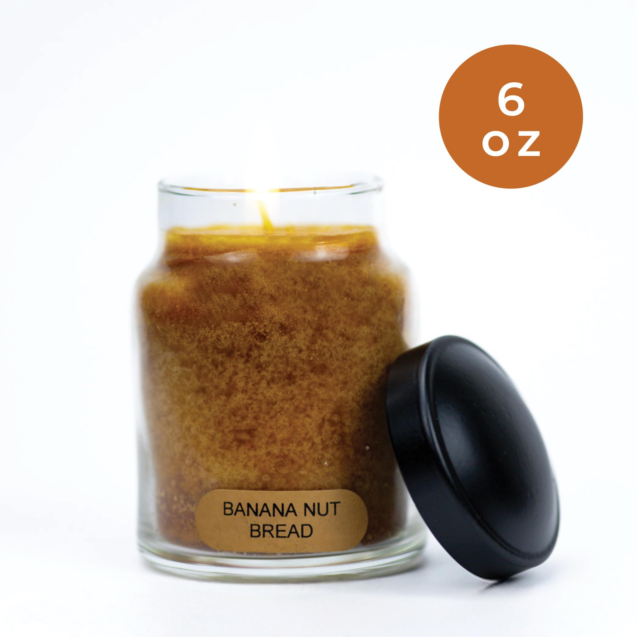 Banana Nut Bread Scented Glass Jar Candle (6oz) - Made in USA, True-to-Life Fragrance with Lid - Perfect for Baby Showers, Nursery Decor & Cozy Home Ambiance