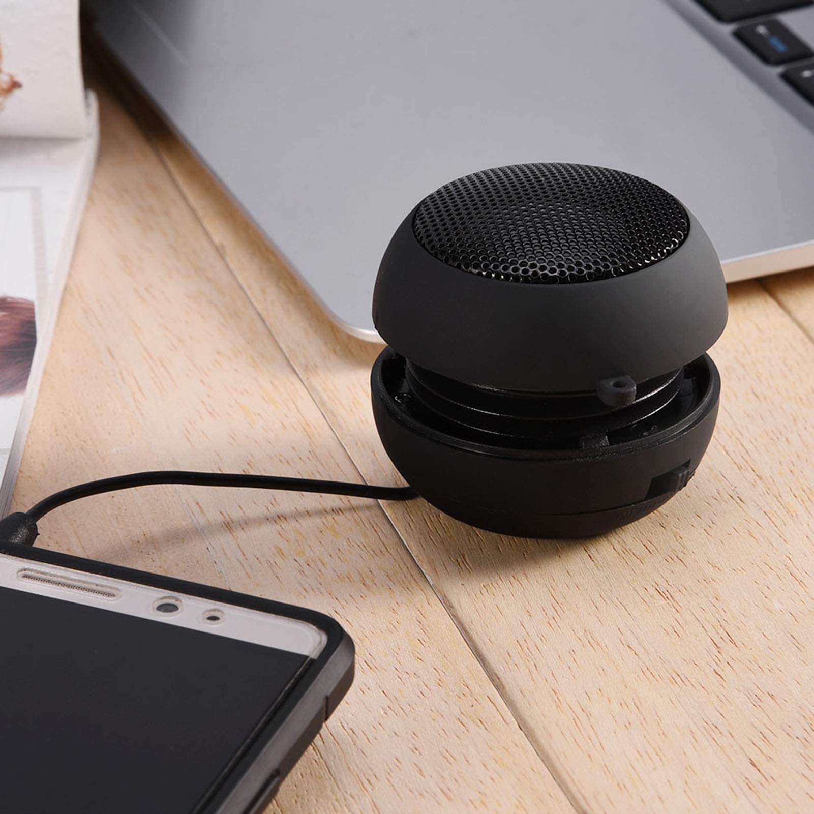 Lazmin Portable Bluetooth Speaker - Mini Wireless Rechargeable Hamburger-Shaped Speaker with Built-in Mic, Super Bass & HD Sound | Perfect for Travel, Shower, Bike Riding, Beach, Pool Parties & Outdoor Adventures (Black)