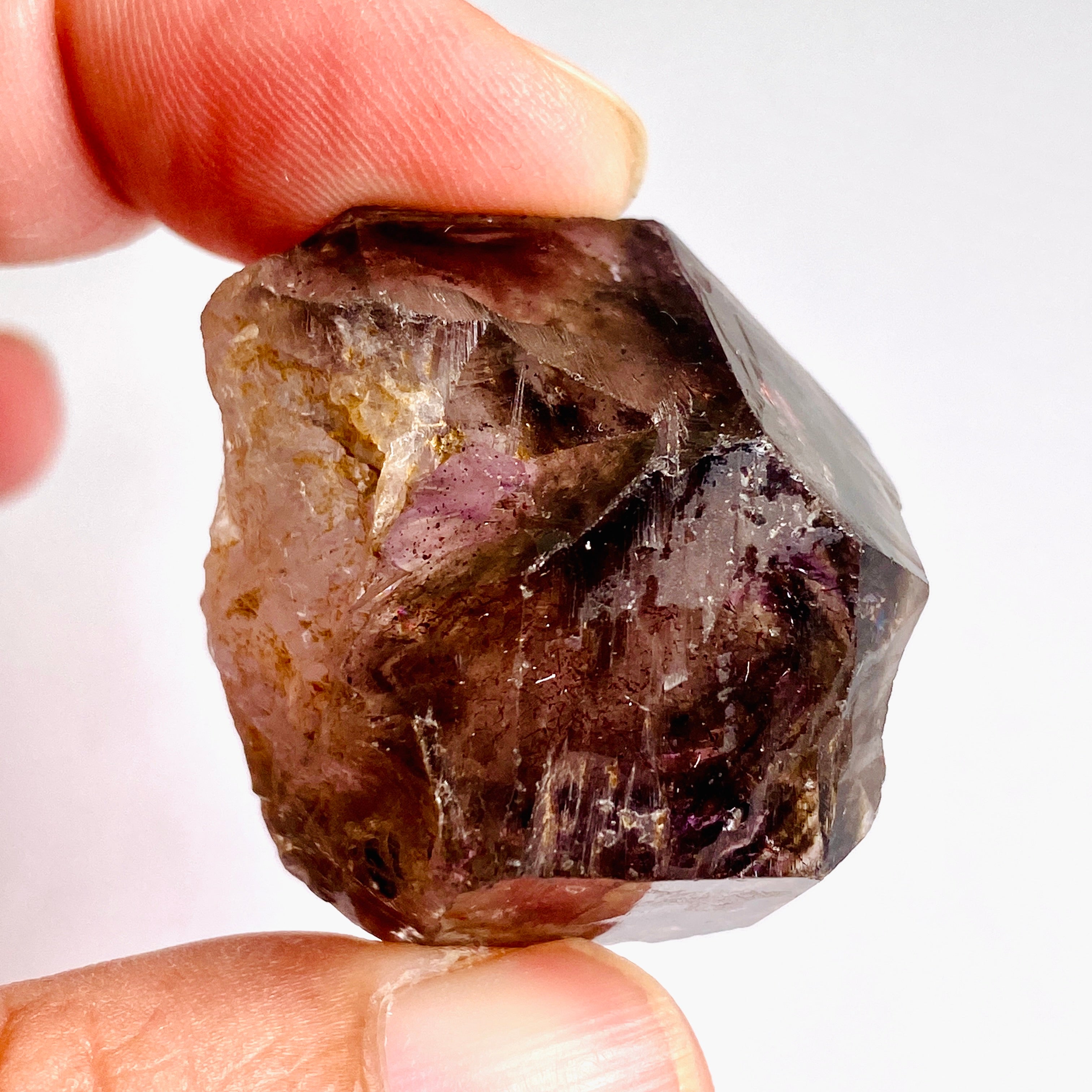 Natural Smokey Amethyst Crystal with Inclusions - Similar to Super Seven & Brandberg (CR3736) - Perfect for Meditation, Healing & Jewelry Making