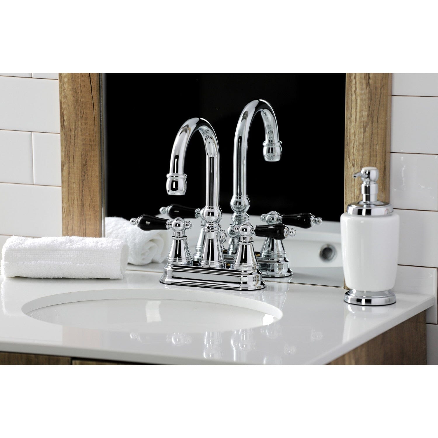 Duchess Double Handle 3-Hole Deck Mount 4-Inch Centerset Bathroom Faucet with Brass Pop-Up Drain - Perfect for Modern Bathroom Vanities and Sink Upgrades