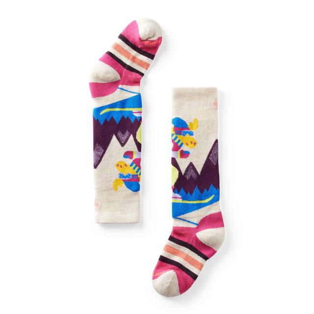 Kids' Winter Sports Full Cushion Over-the-Calf Socks with Mountain Moose Pattern - Warm & Cozy for Skiing, Snowboarding & Outdoor Adventures