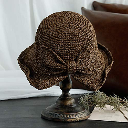 Women's Wide Brim Straw Sun Hat with Raffia Bow - UPF 50+ UV Protection Summer Beach Hat, Floppy Panama Hat for Outdoor, Travel, Pool Party & Vacation (Color: 4)