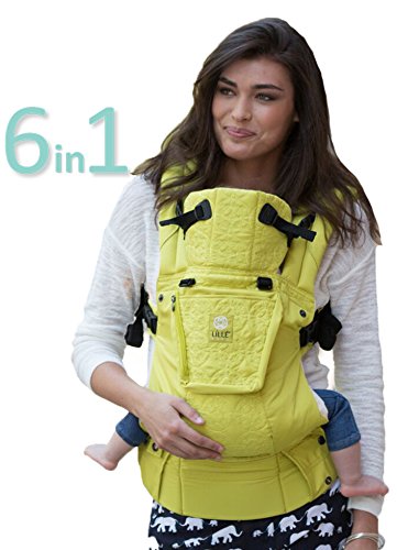 LÍLLÉbaby Complete Embossed Luxe Six-Position 360° Ergonomic Baby Carrier - Adjustable Infant & Toddler Carrier (0-45 lbs) - Citrus Color - Perfect for Hiking, Travel & Hands-Free Parenting