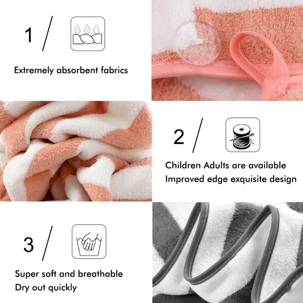 ANESHA Microfiber Hair Towel with Button - Super Absorbent & Fast Drying Hair Towel Wrap for Women & Curly Hair - Pack of 2 Multicolor - Perfect for Post-Shower, Salon Styling & Travel Use