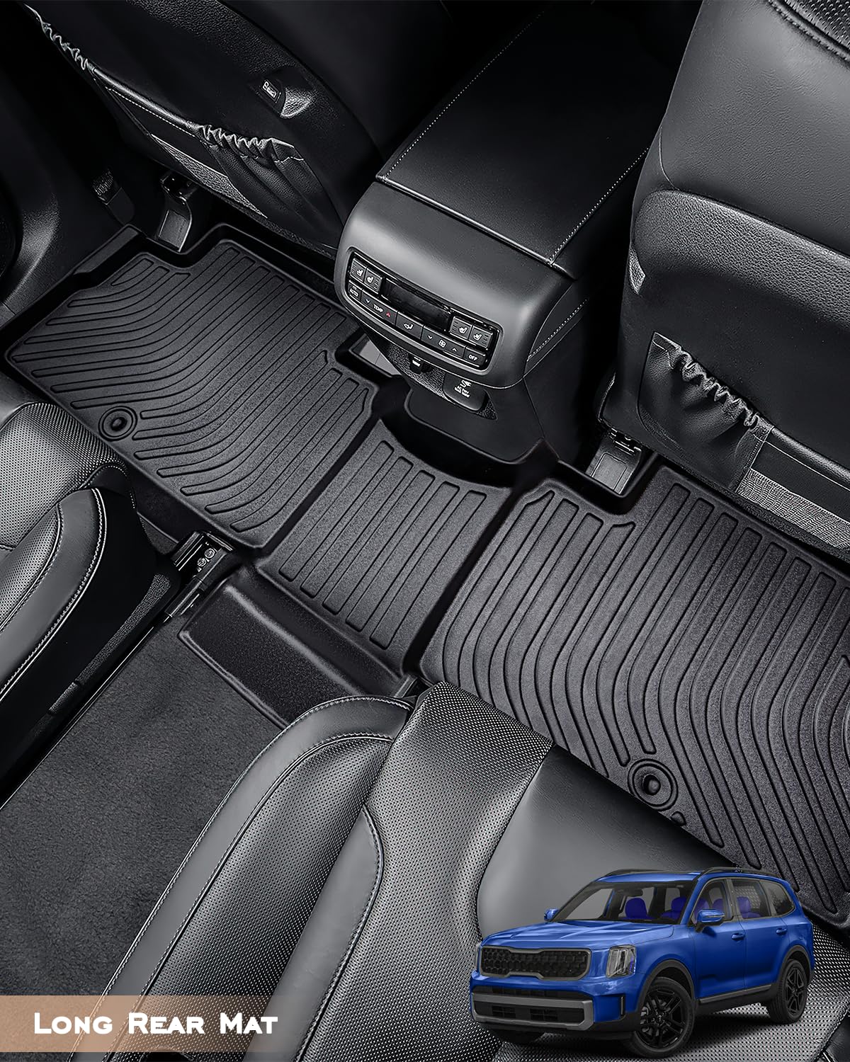 All-Weather Floor Mats for Kia Telluride 2020-2025 - Custom Fit Car Mats with Cargo Liner | Durable Trunk Mat Interior Accessories | Perfect for Road Trips, Family Travel & Outdoor Adventures