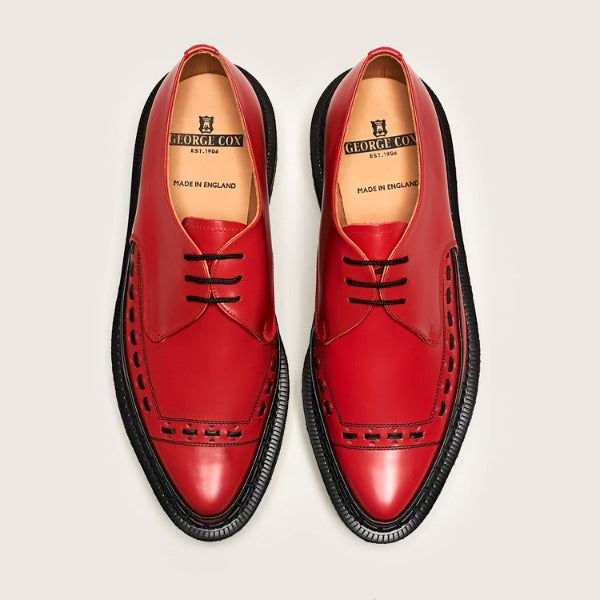 George Cox 3705 V M/G Gibson Diano Red Leather Shoes - Vintage Style Men's Boots for Rock Music & Casual Wear